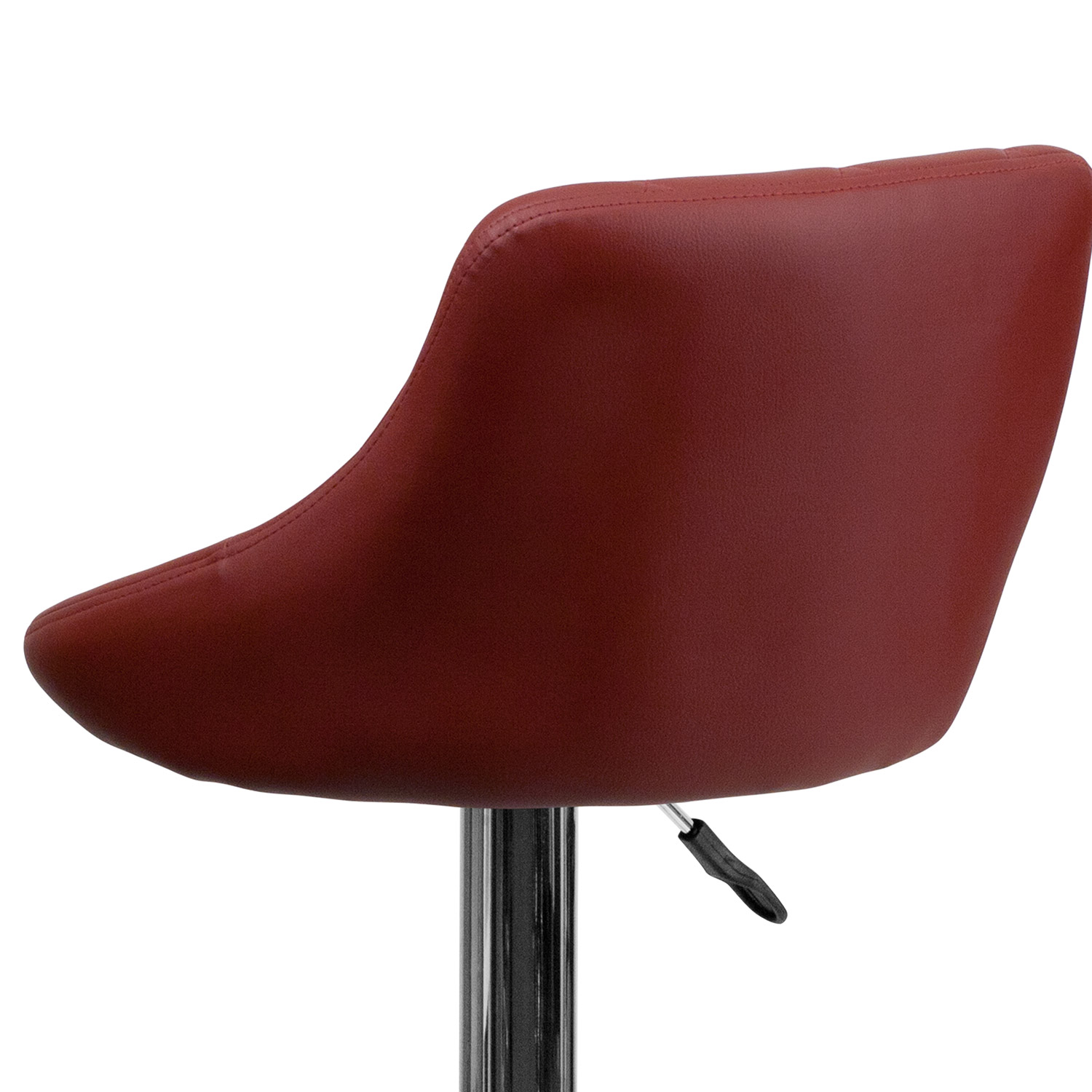 BLNK™ Dale Contemporary Vinyl Bucket Seat Adjustable Height Bar Stool with Diamond Pattern Back and Chrome Base - Burgundy