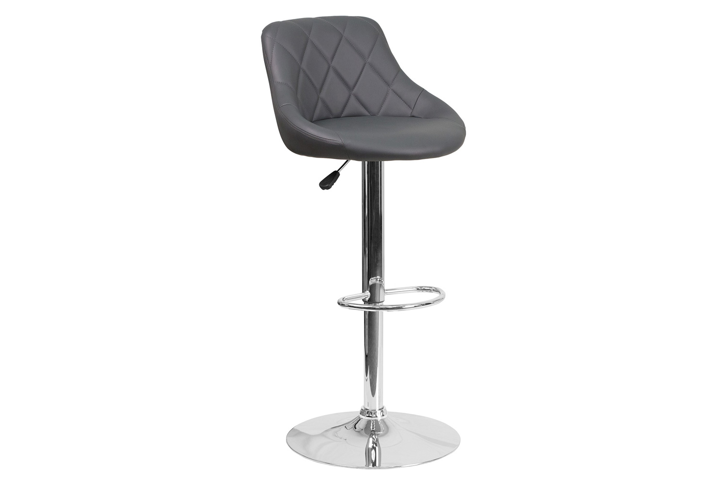 BLNK Dale Contemporary Vinyl Bucket Seat Adjustable Height Bar Stool with Chrome Base