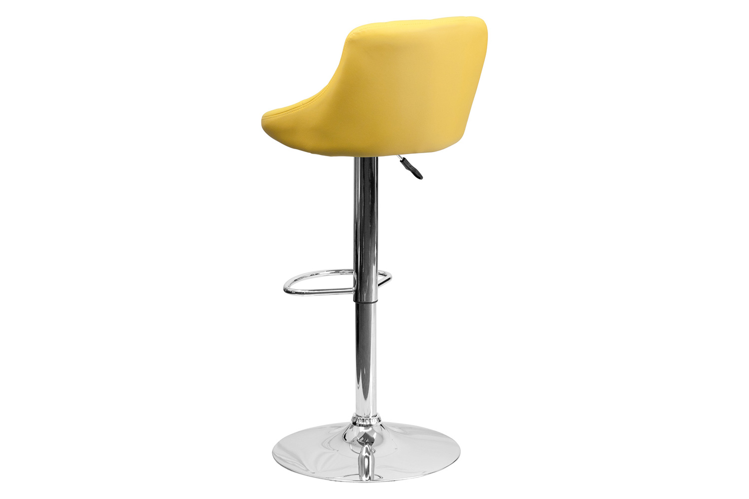 BLNK™ Dale Contemporary Vinyl Bucket Seat Adjustable Height Bar Stool with Diamond Pattern Back and Chrome Base - Yellow