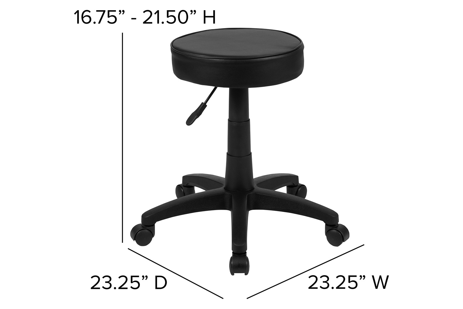 BLNK - Baker Adjustable Doctors Stool on Wheels with Ergonomic Molded Seat