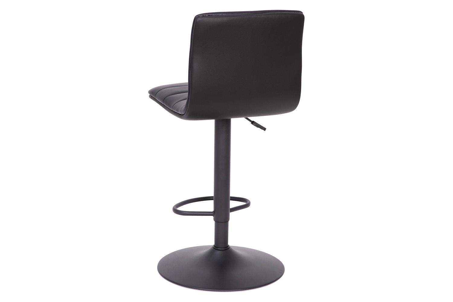 BLNK™ Vincent Vinyl Adjustable Swivel Bar Stool with Back, Black Pedestal Base and Footrest - Black