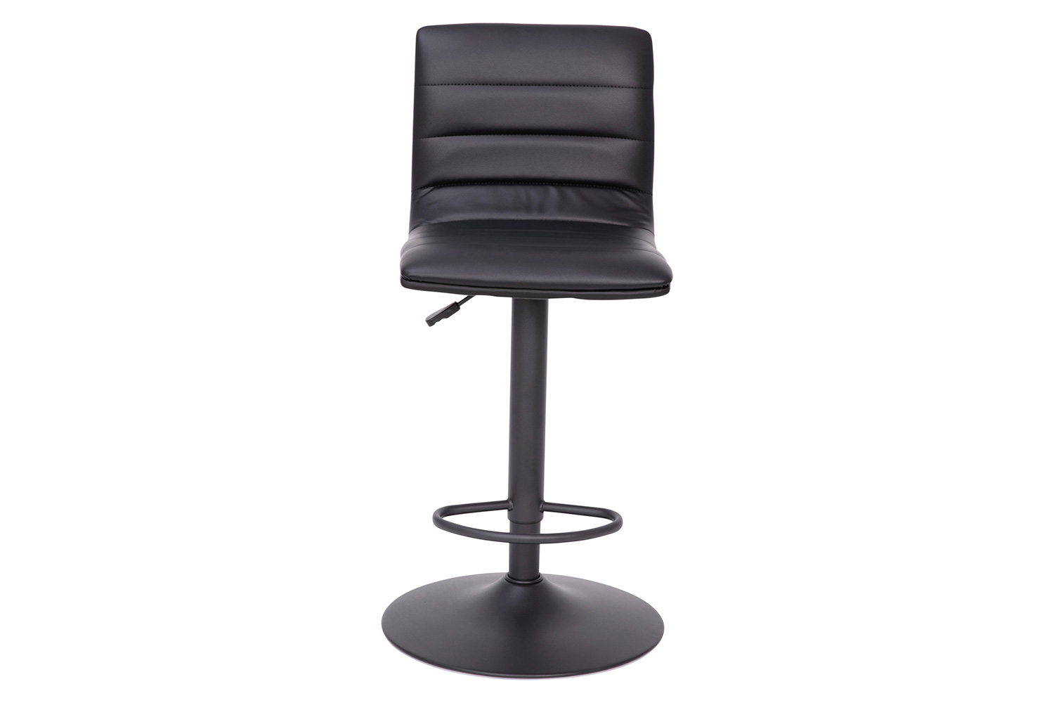 BLNK™ Vincent Vinyl Adjustable Swivel Bar Stool with Back, Black Pedestal Base and Footrest - Black