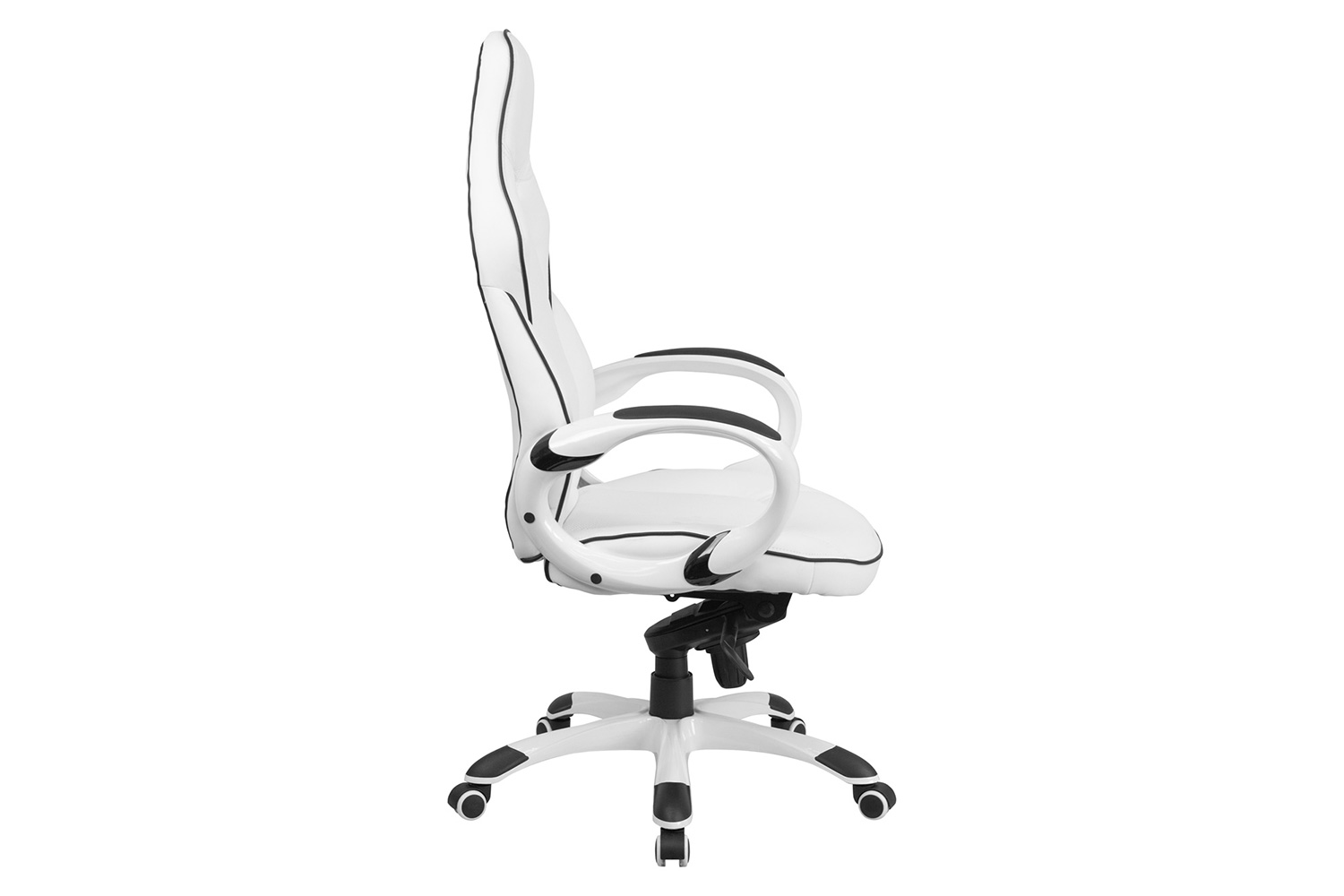 BLNK - Vinyl High Back Executive Swivel Office Chair with Black Trim and Arms