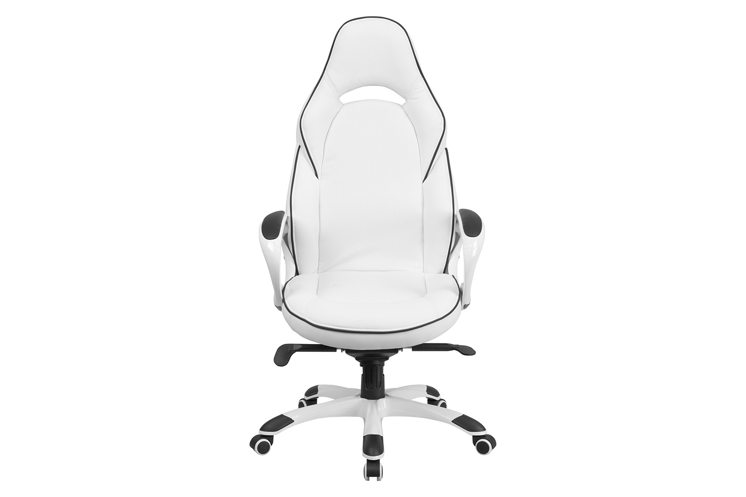 BLNK - Vinyl High Back Executive Swivel Office Chair with Black Trim and Arms