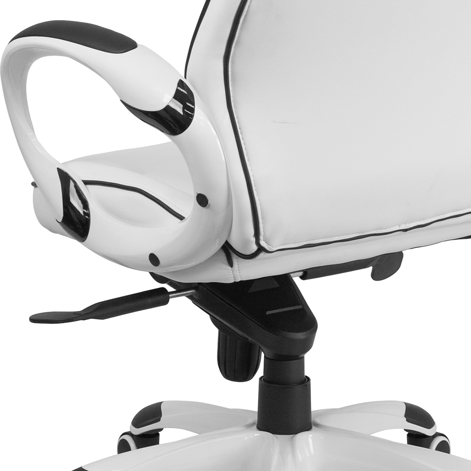 BLNK - Vinyl High Back Executive Swivel Office Chair with Black Trim and Arms