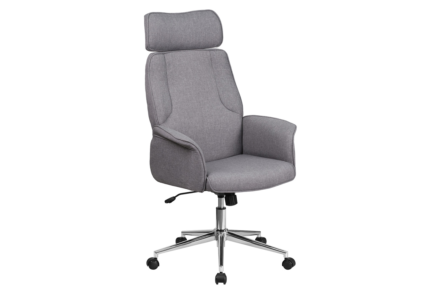 BLNK - Fabric High Back Executive Swivel Office Chair with Chrome Base and Fully Upholstered Arms