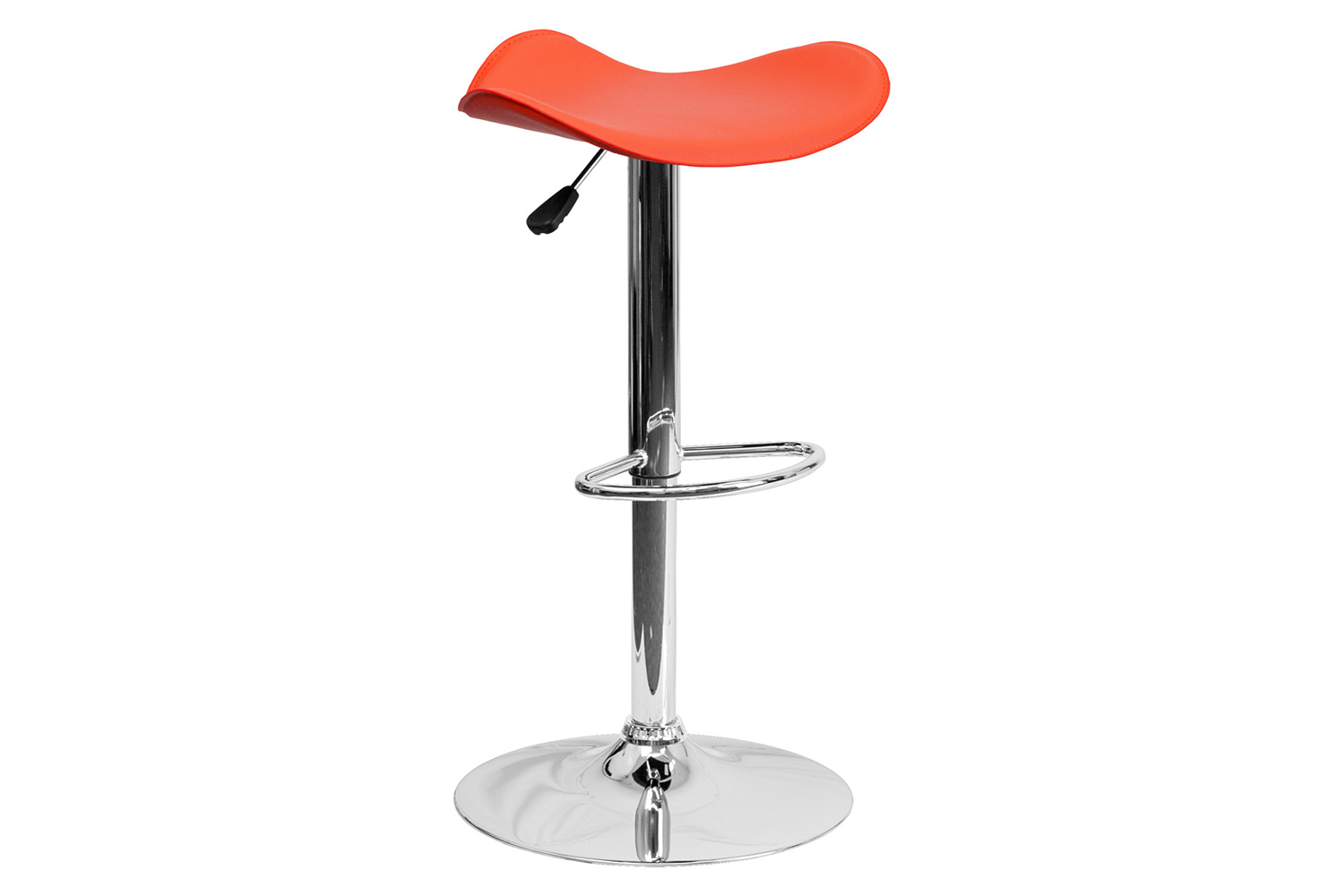 BLNK Contemporary Vinyl Adjustable Height Bar Stool with Wavy Seat and Chrome Base