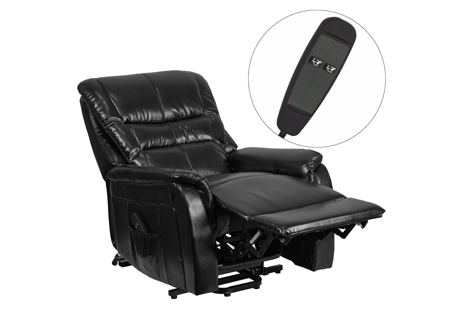 BLNK HERCULES Series LeatherSoft Remote Powered Lift Recliner for Elderly - Black