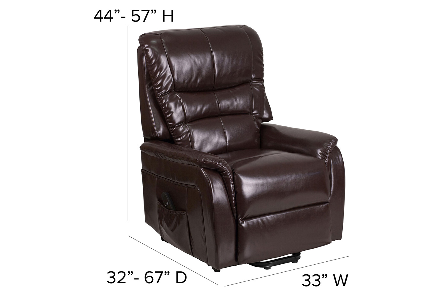 BLNK HERCULES Series LeatherSoft Remote Powered Lift Recliner for Elderly - Brown