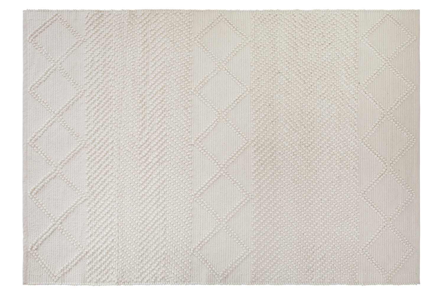 BLNK Melissa Geometric Hand Woven Area Rug - Ivory/White, 5'W x 7'L