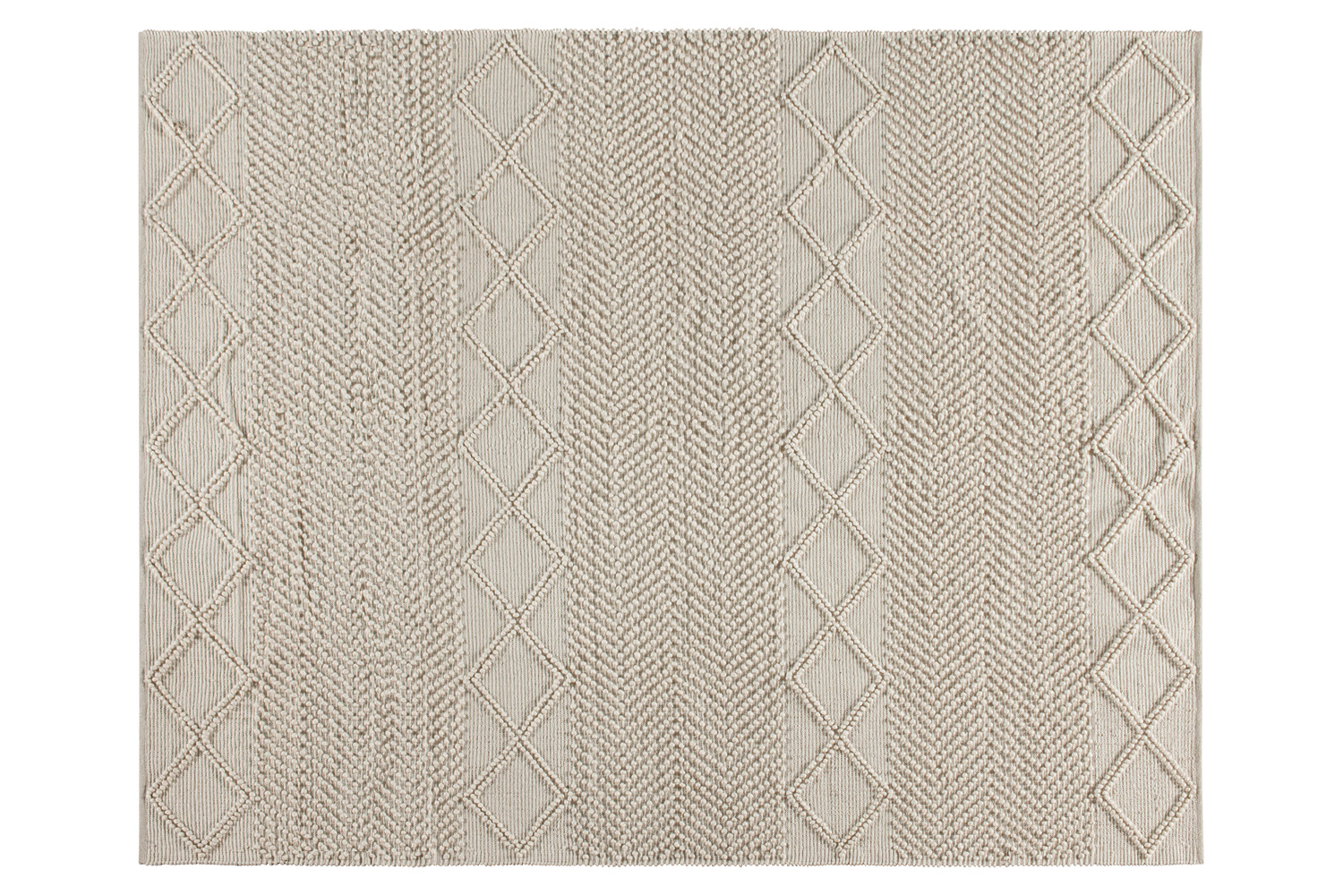 BLNK Melissa Geometric Hand Woven Area Rug - Ivory/White, 8'W x 10'L