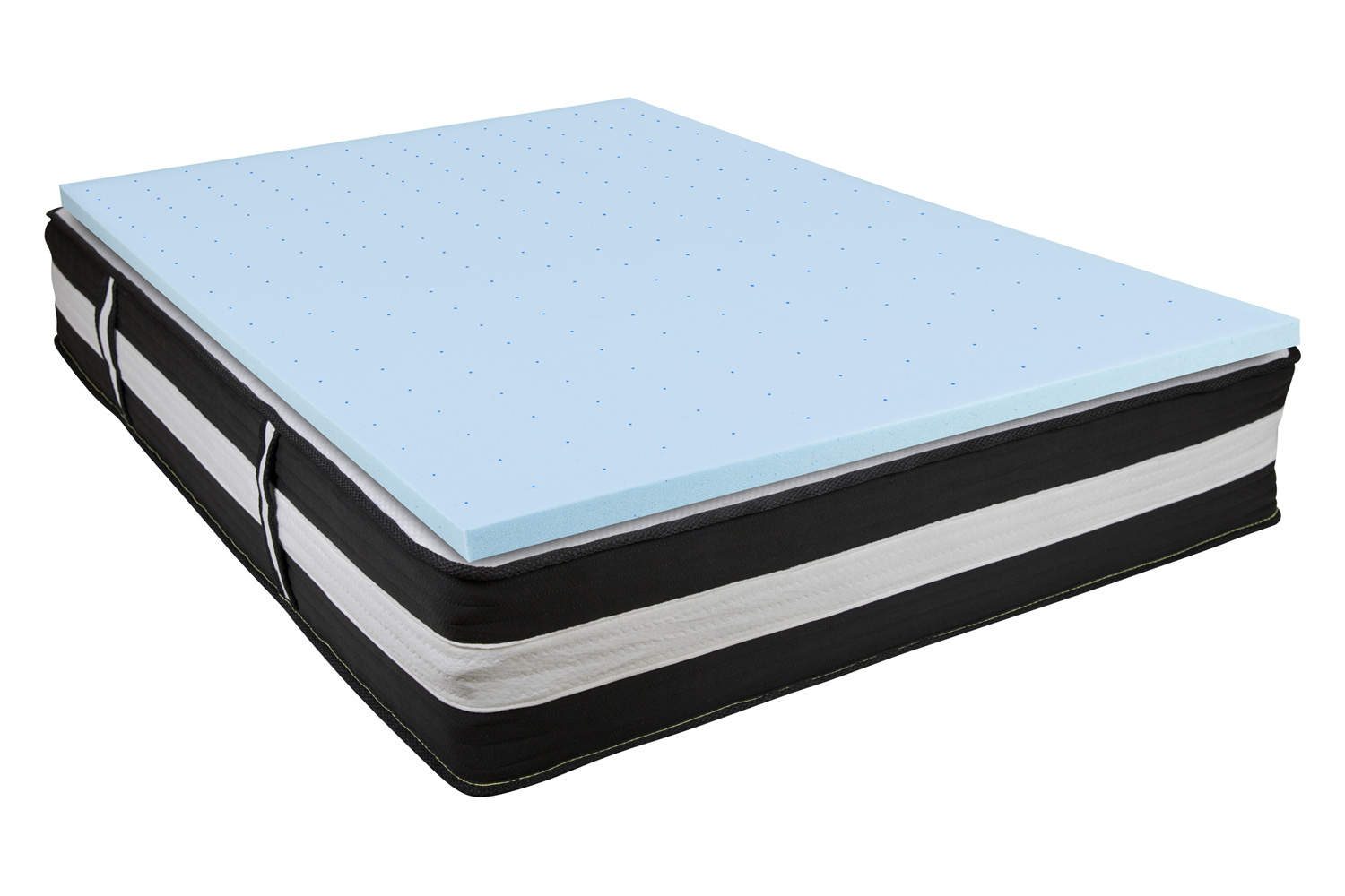 BLNK Capri Comfortable Sleep 12" Foam Pocket Spring Mattress and 2" Gel Memory Foam Topper Bundle - Full Size