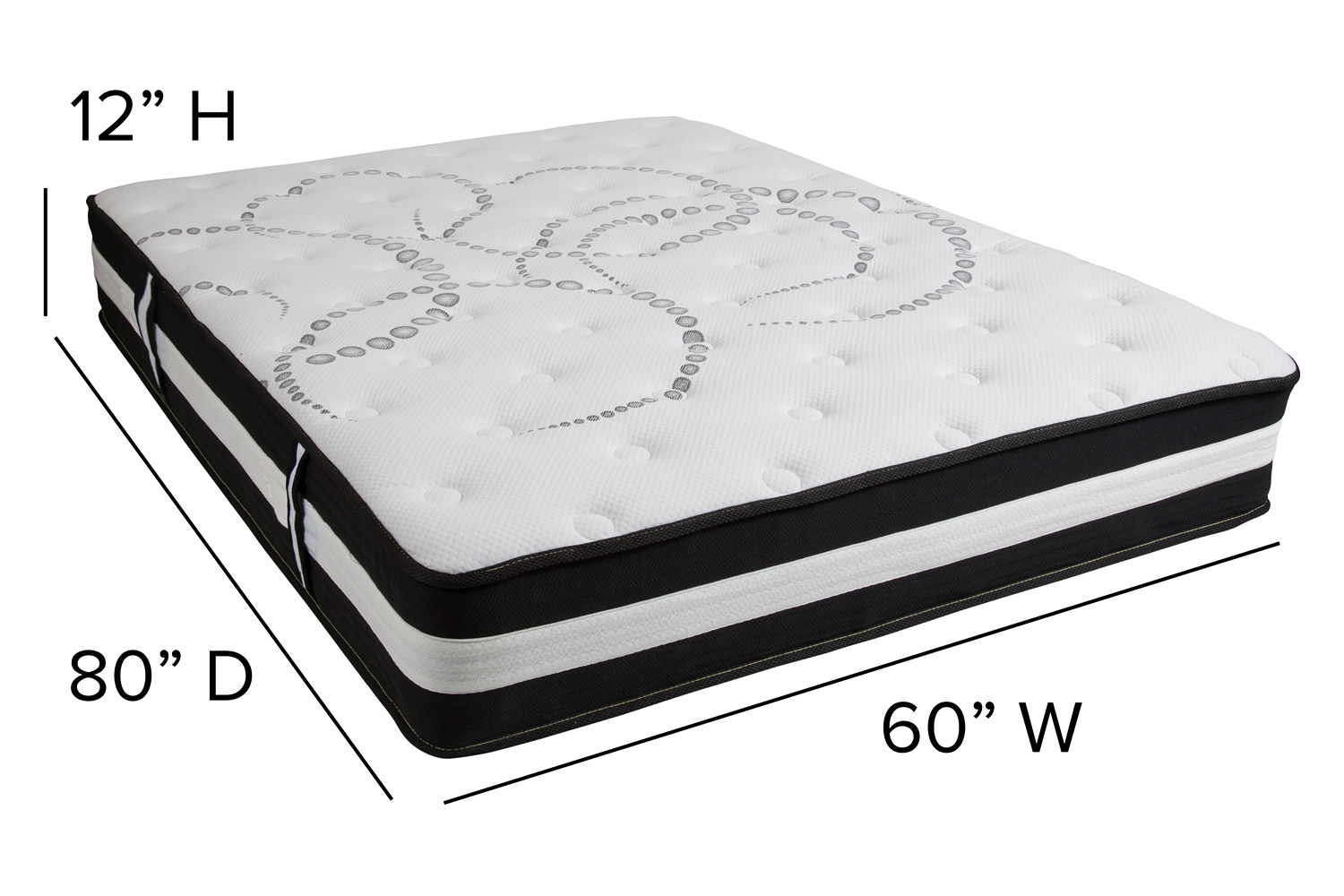 BLNK Capri Comfortable Sleep 12" Foam Pocket Spring Mattress and 2" Gel Memory Foam Topper Bundle - Queen Size