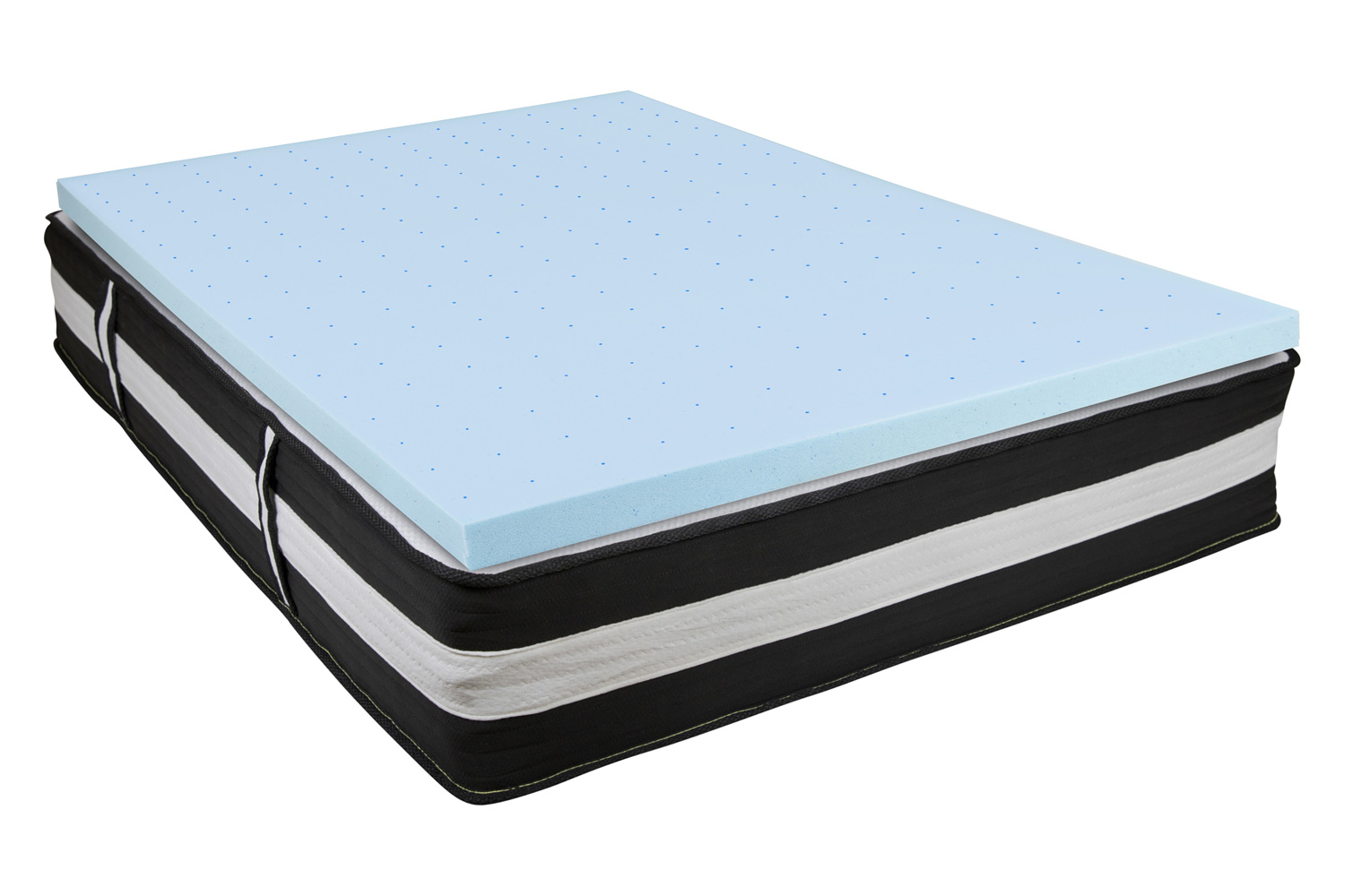 BLNK Capri Comfortable Sleep 12" Foam Pocket Spring Mattress and 3" Gel Memory Foam Topper Bundle