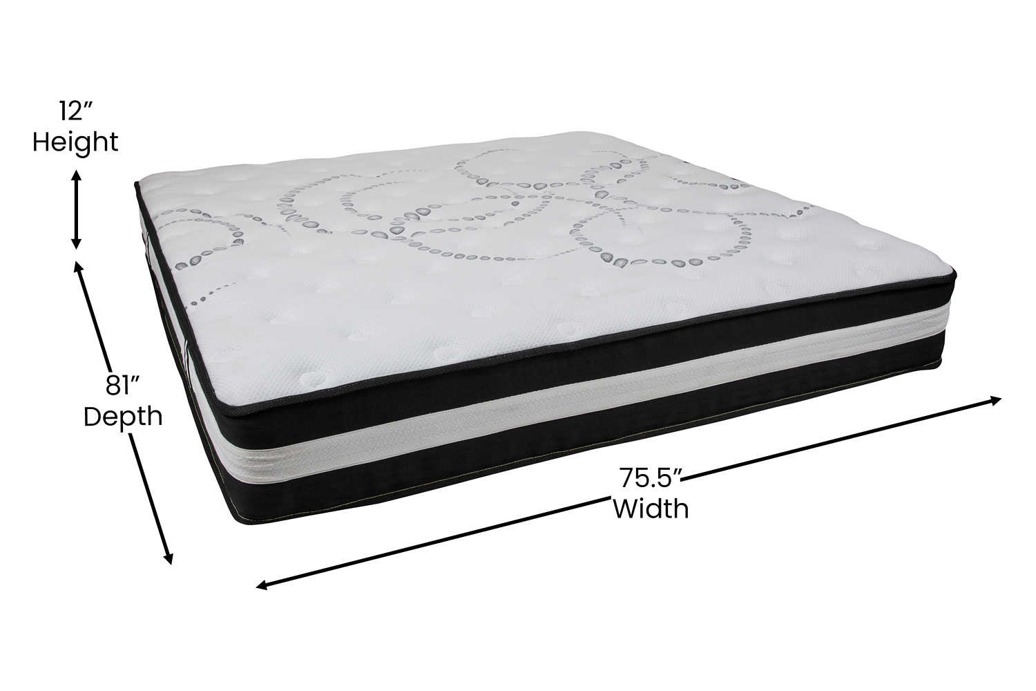 BLNK Capri Comfortable Sleep 12" Hybrid Pocket Spring Mattress - King Size