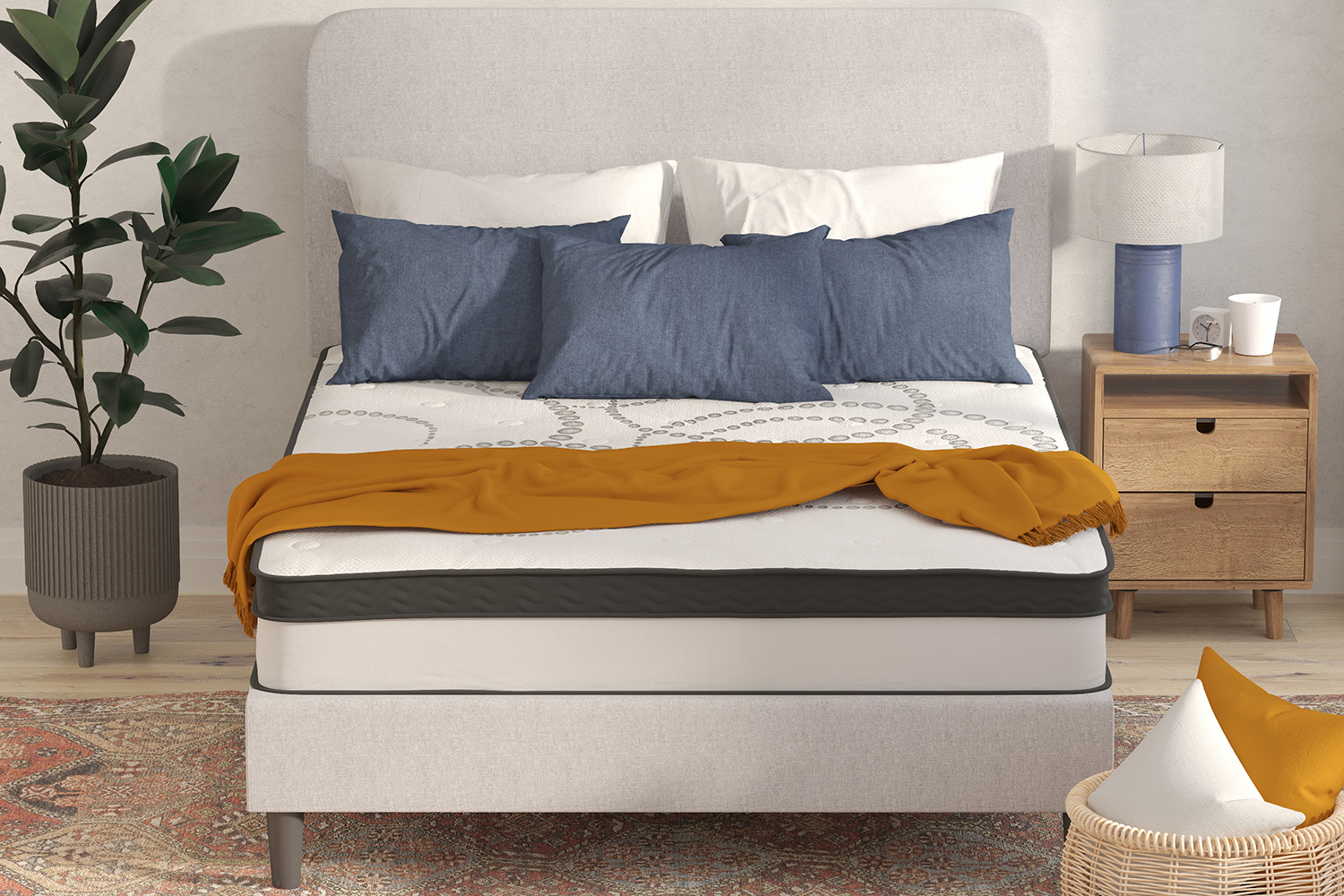 BLNK Capri Comfortable Sleep 10" Hybrid Pocket Spring Mattress - Queen Size