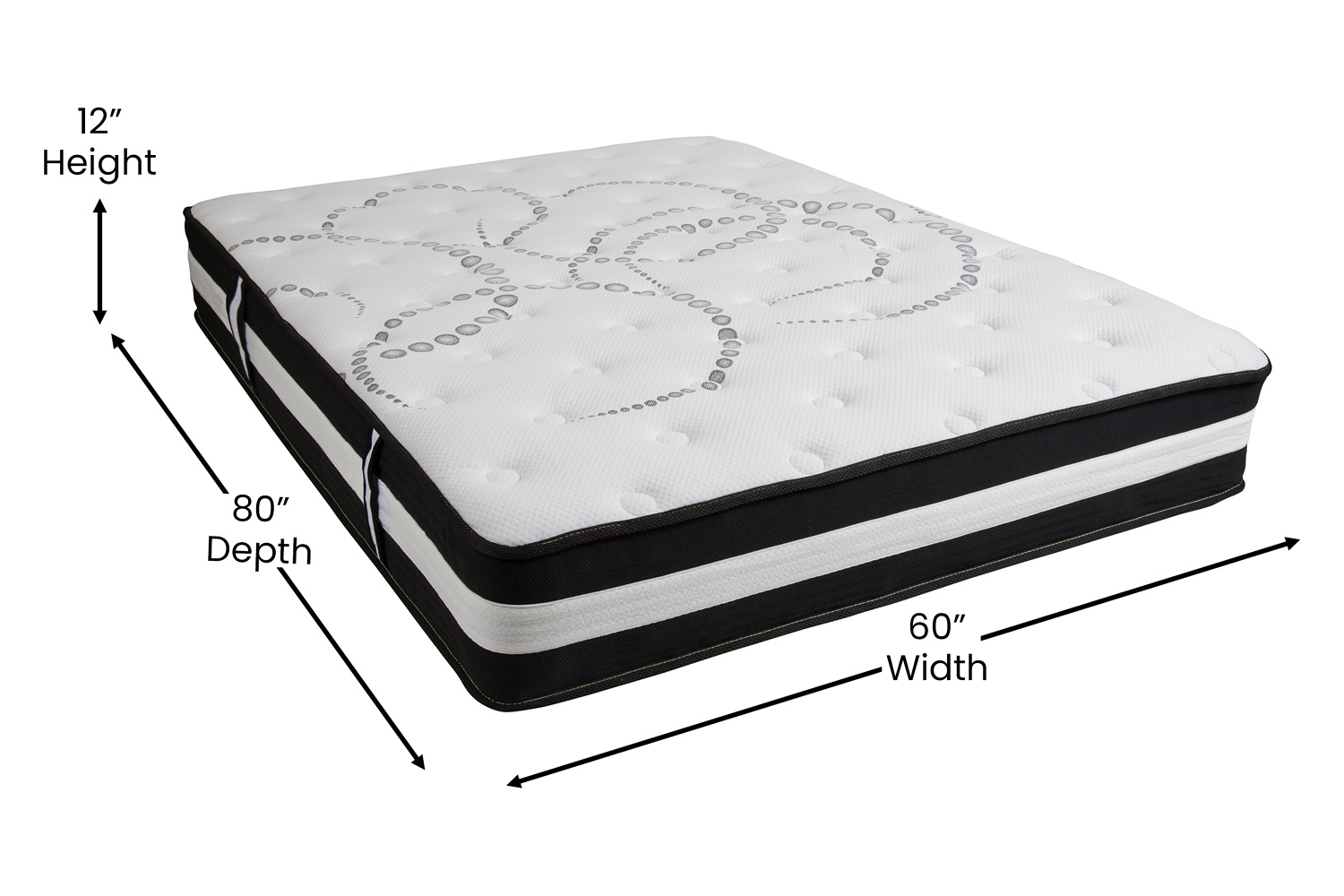 BLNK Capri Comfortable Sleep 12" Hybrid Pocket Spring Mattress - Queen Size