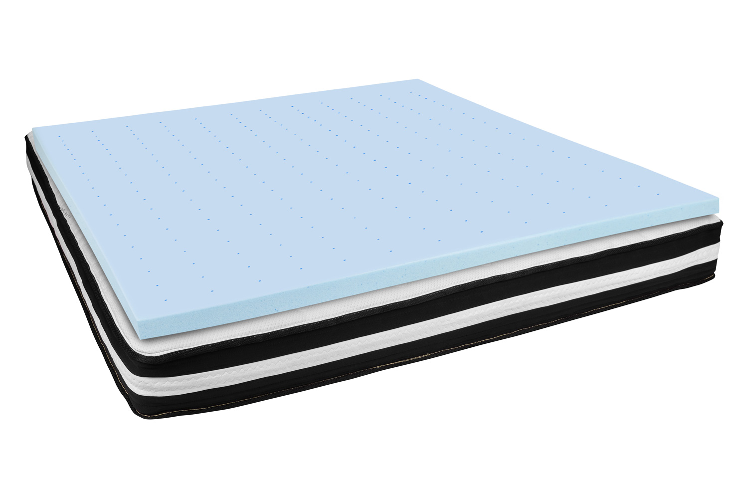 BLNK Capri Comfortable Sleep 10" Foam Pocket Spring Mattress and 2" Gel Memory Foam Topper Bundle - King Size