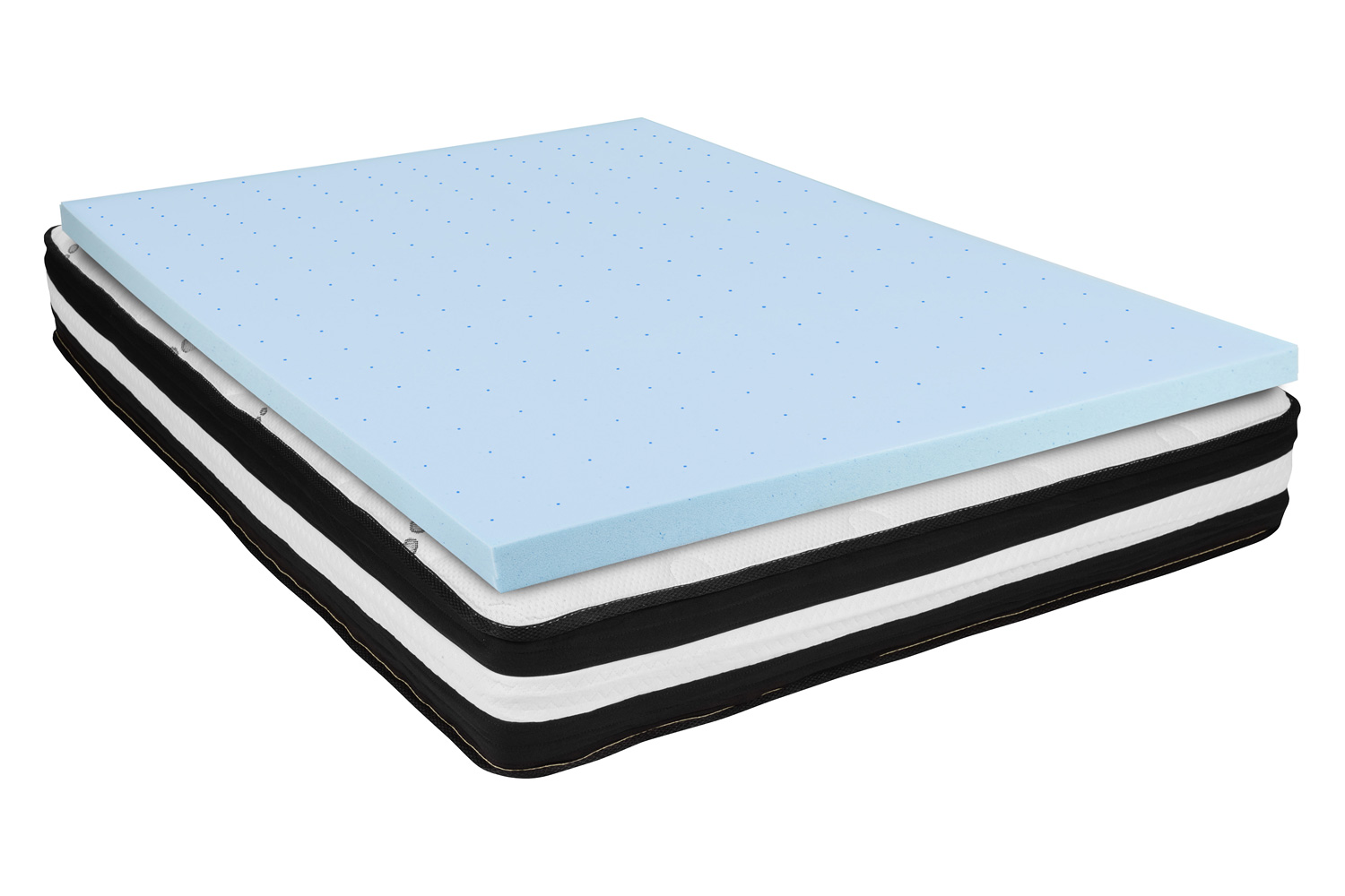 BLNK Capri Comfortable Sleep 10" Foam Pocket Spring Mattress and 3" Gel Memory Foam Topper Bundle - Full Size