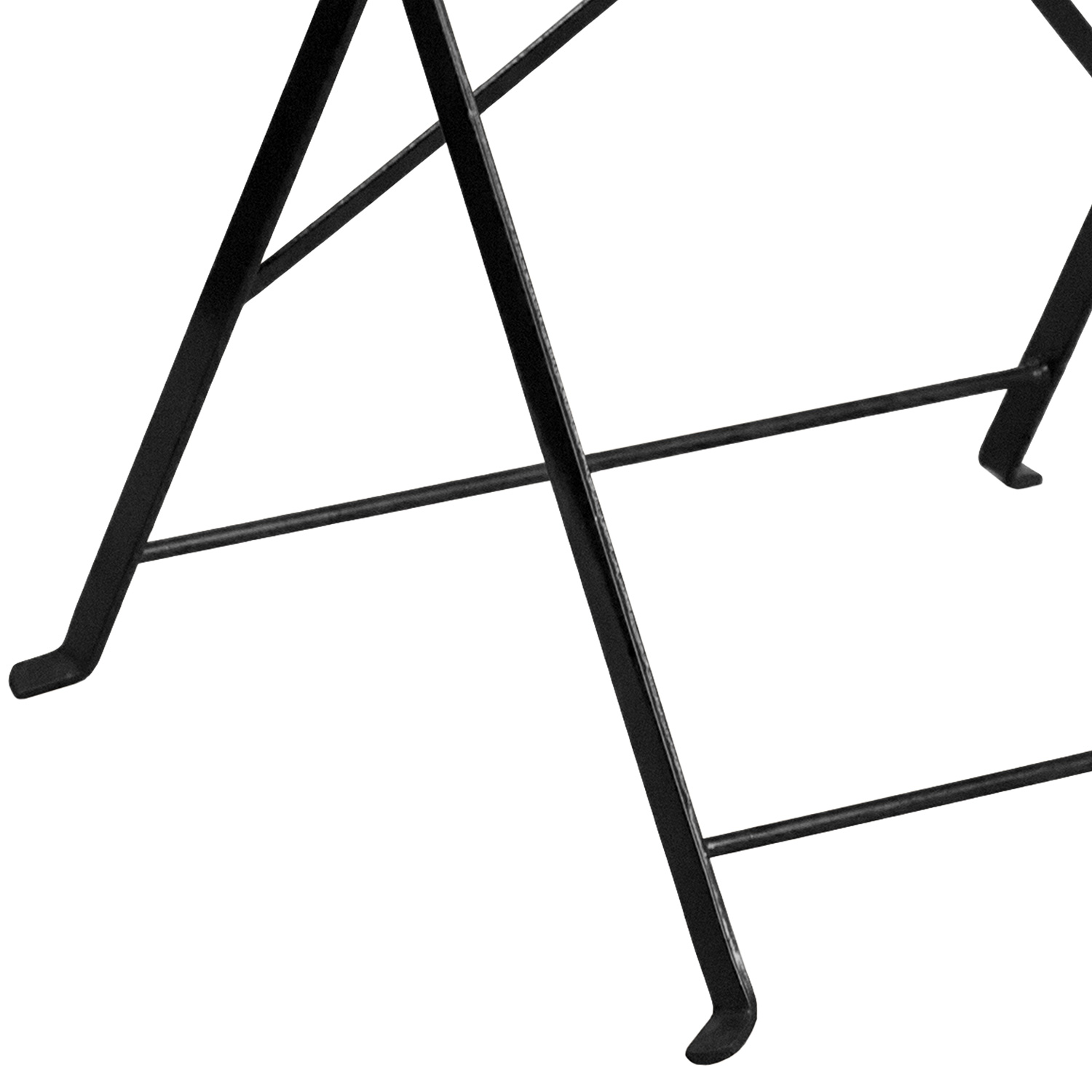 BLNK Oia Commercial Square Steel Indoor-Outdoor Folding Patio Table - Black, 28"W