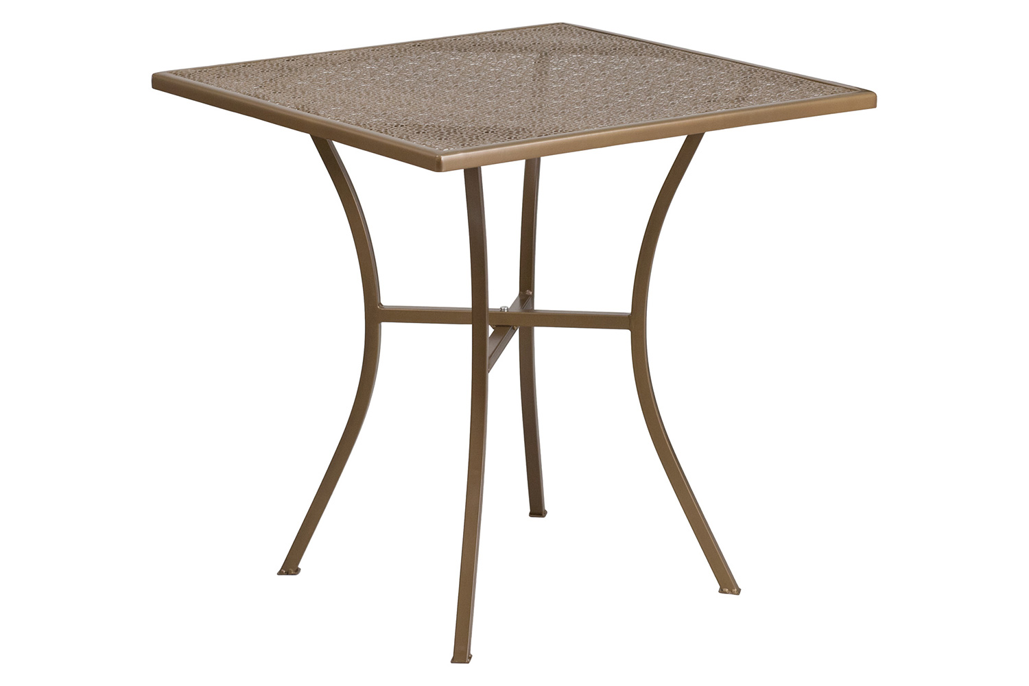 BLNK Oia Commercial Square Steel Gold Indoor-Outdoor Patio Table