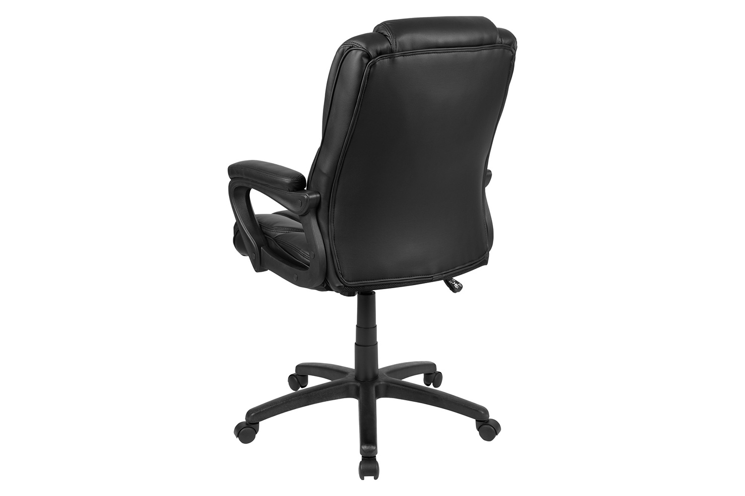 BLNK Flash Fundamentals LeatherSoft Swivel Office Chair with Padded Arms - Black