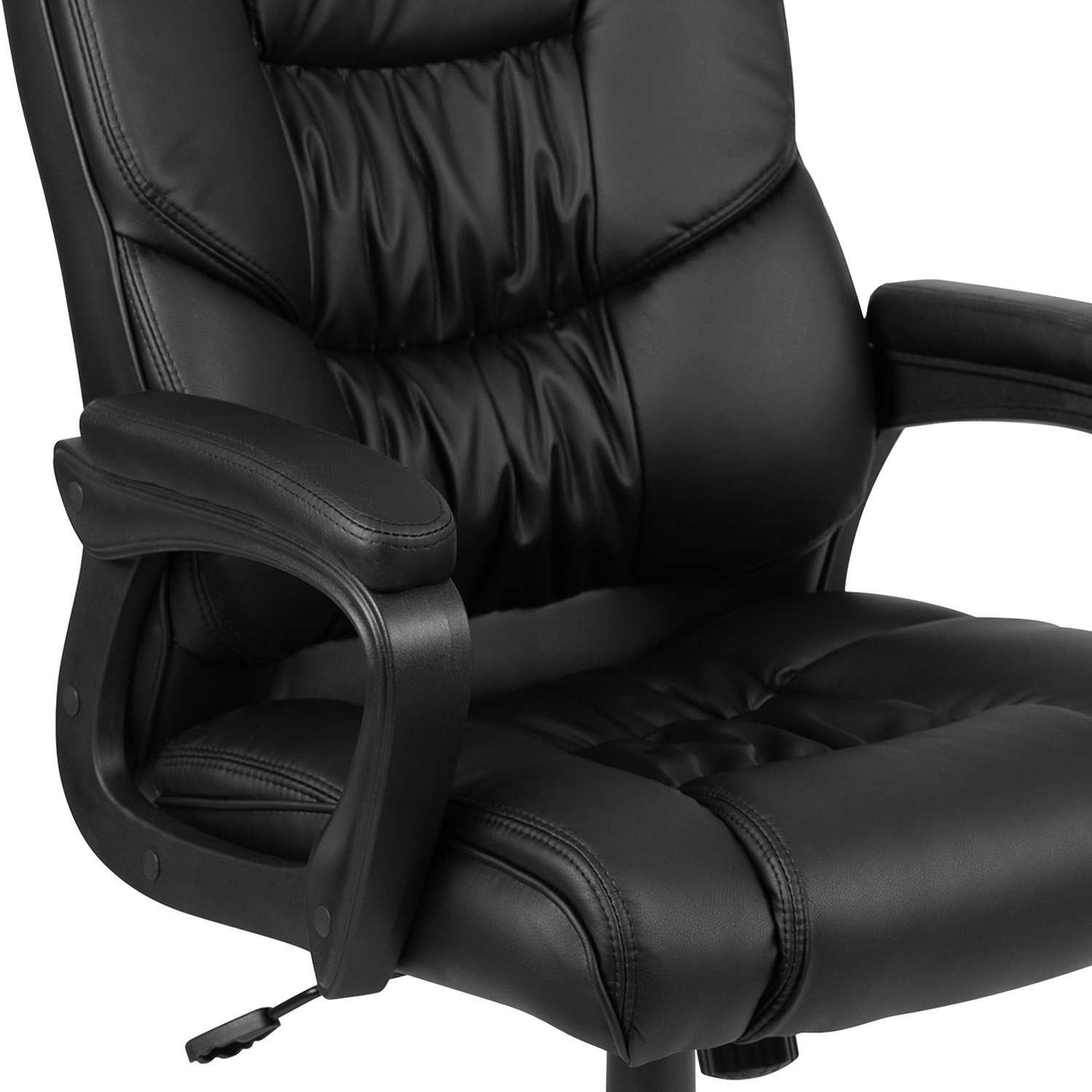 BLNK Flash Fundamentals LeatherSoft Swivel Office Chair with Padded Arms - Black