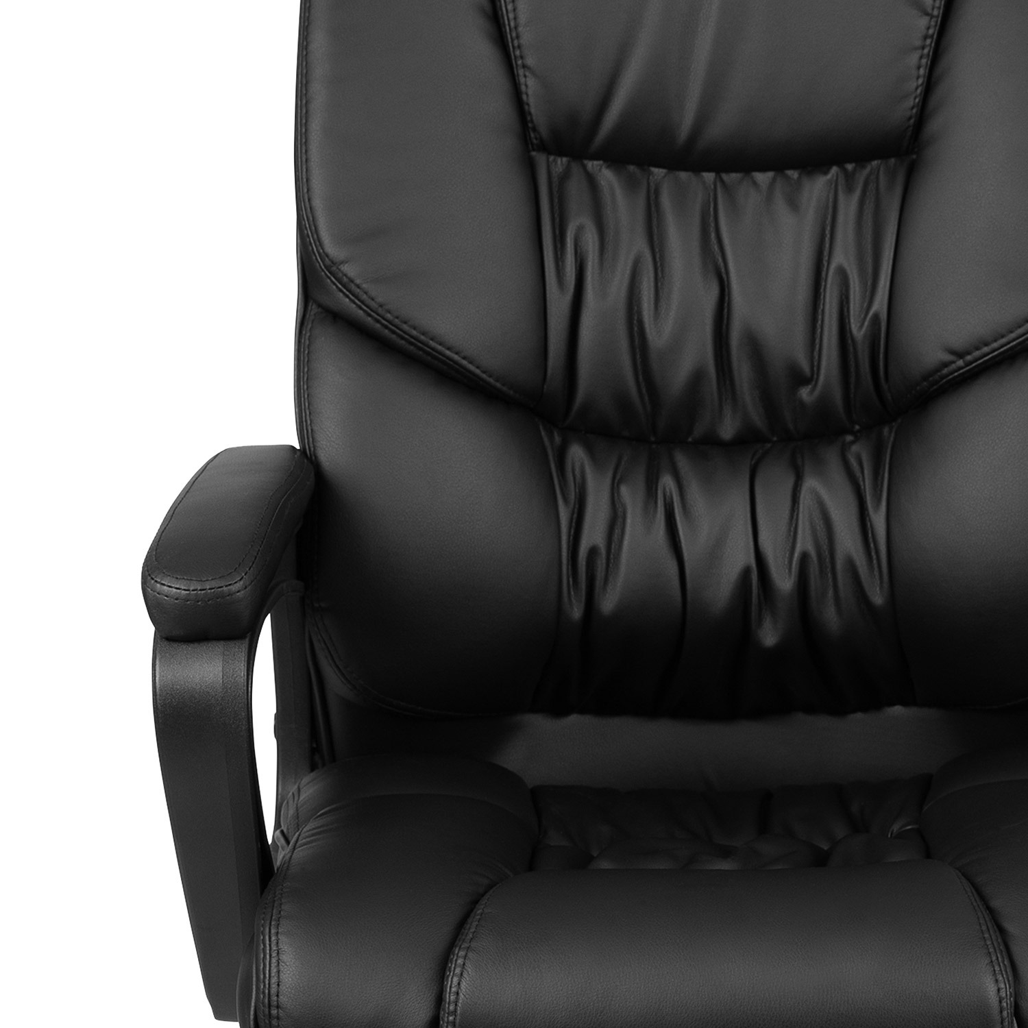 BLNK Flash Fundamentals LeatherSoft Swivel Office Chair with Padded Arms - Black