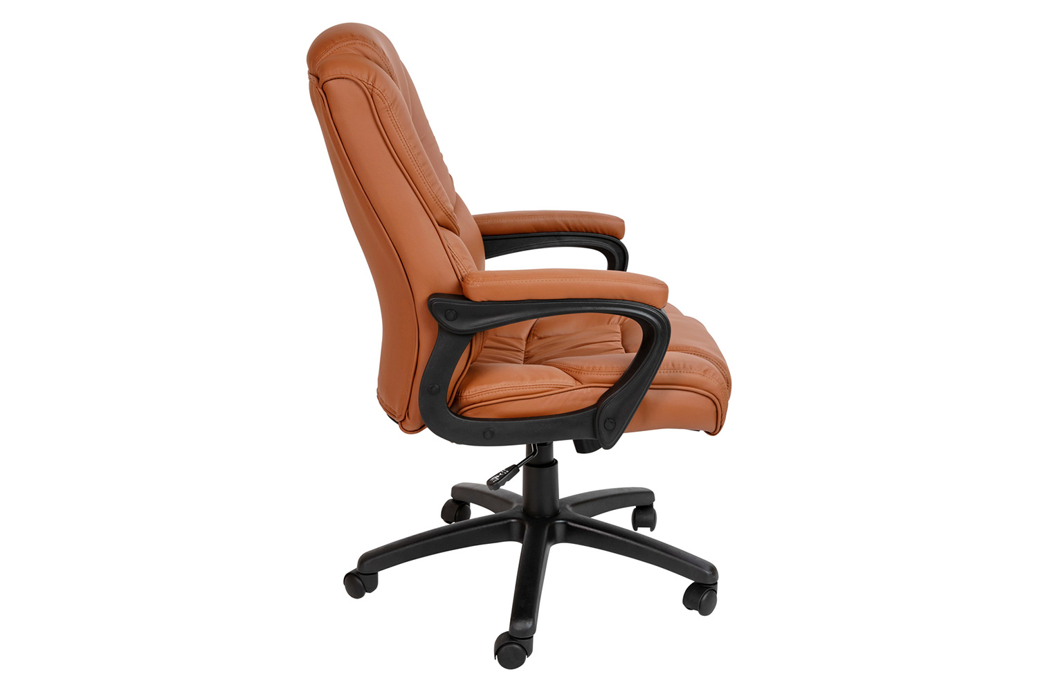 BLNK Flash Fundamentals LeatherSoft Swivel Office Chair with Padded Arms - Brown