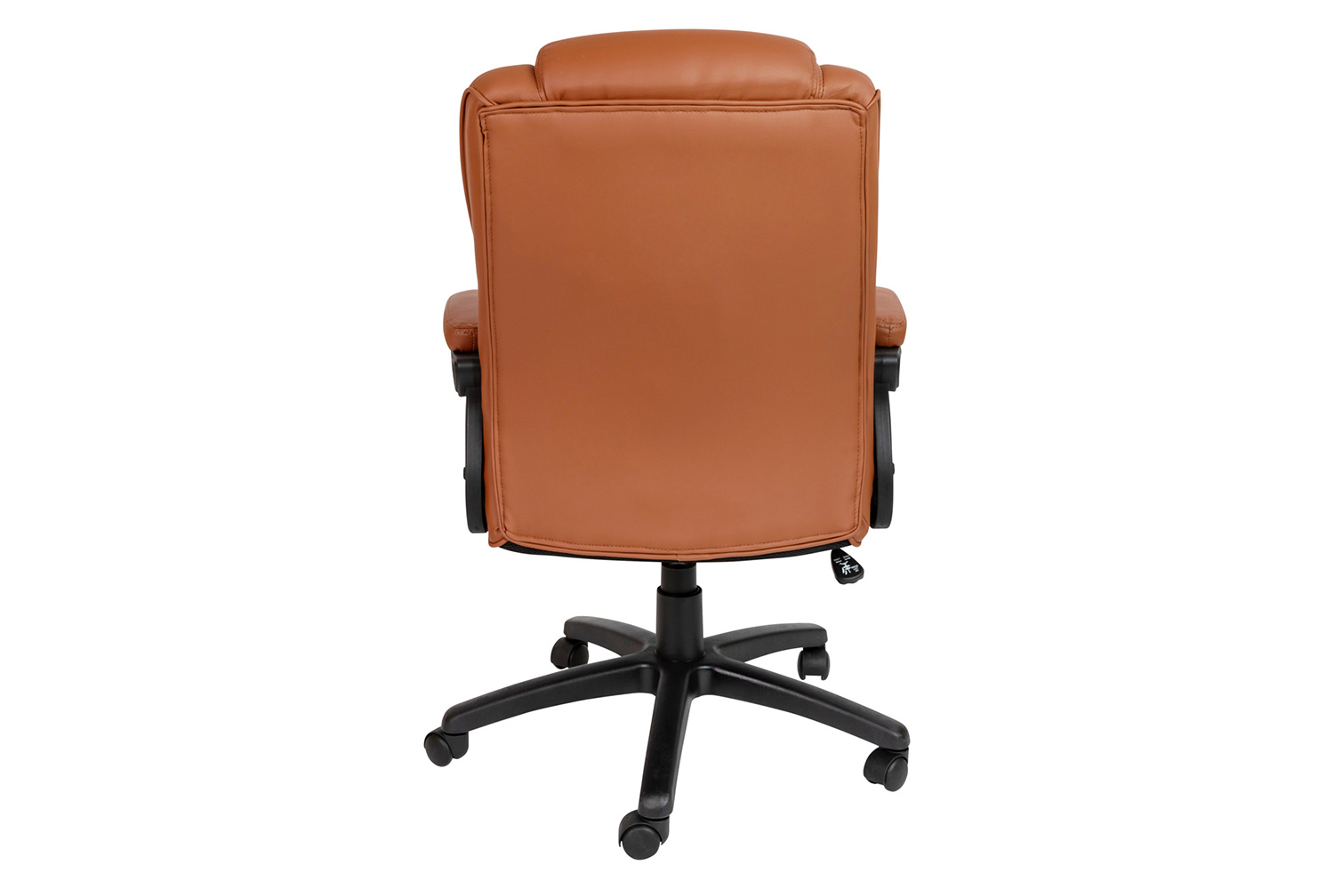 BLNK Flash Fundamentals LeatherSoft Swivel Office Chair with Padded Arms - Brown