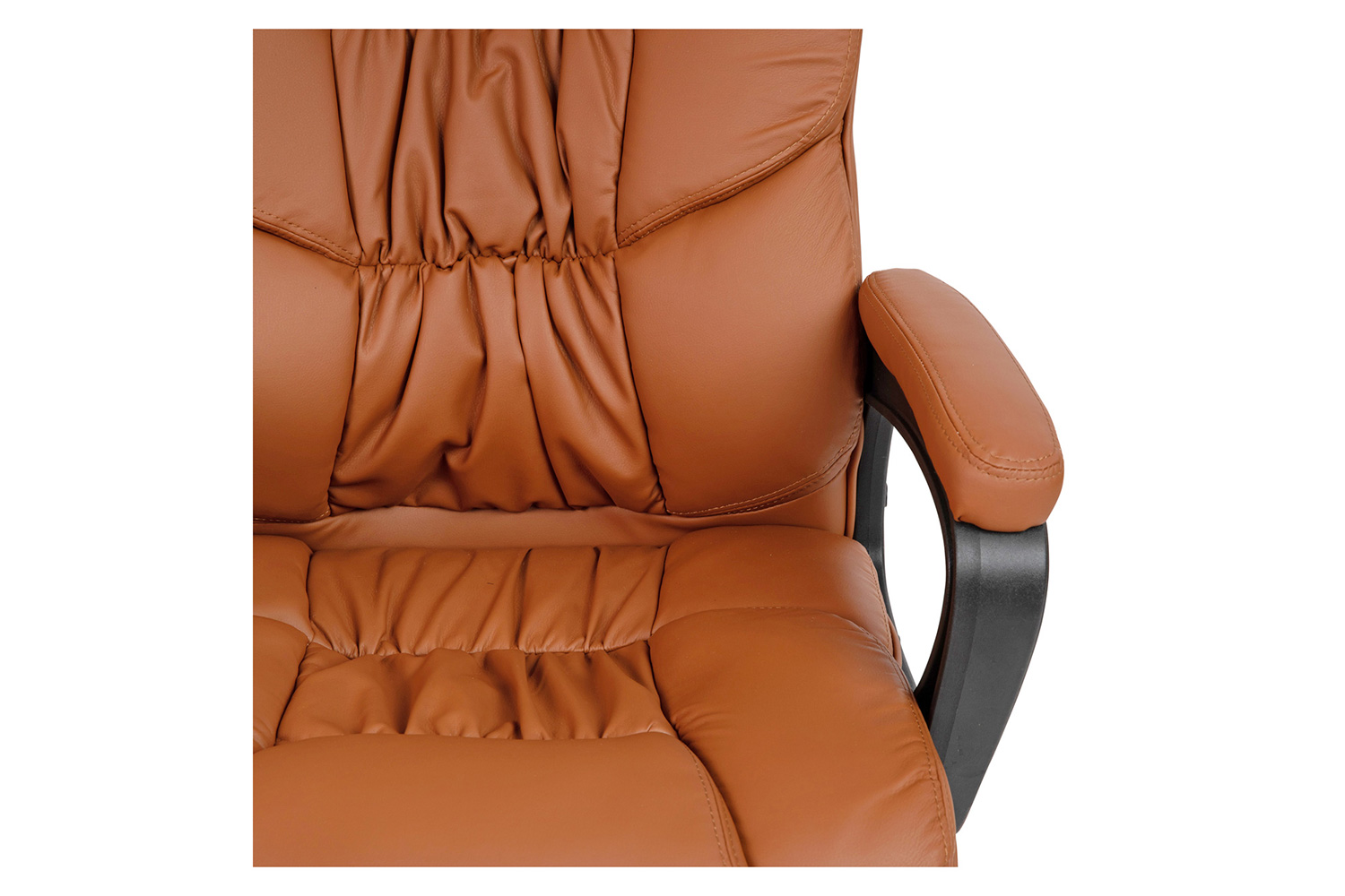 BLNK Flash Fundamentals LeatherSoft Swivel Office Chair with Padded Arms - Brown