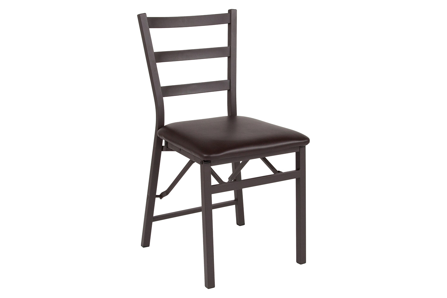 BLNK - HERCULES Series Folding Ladder Back Metal Chair with Vinyl Seat