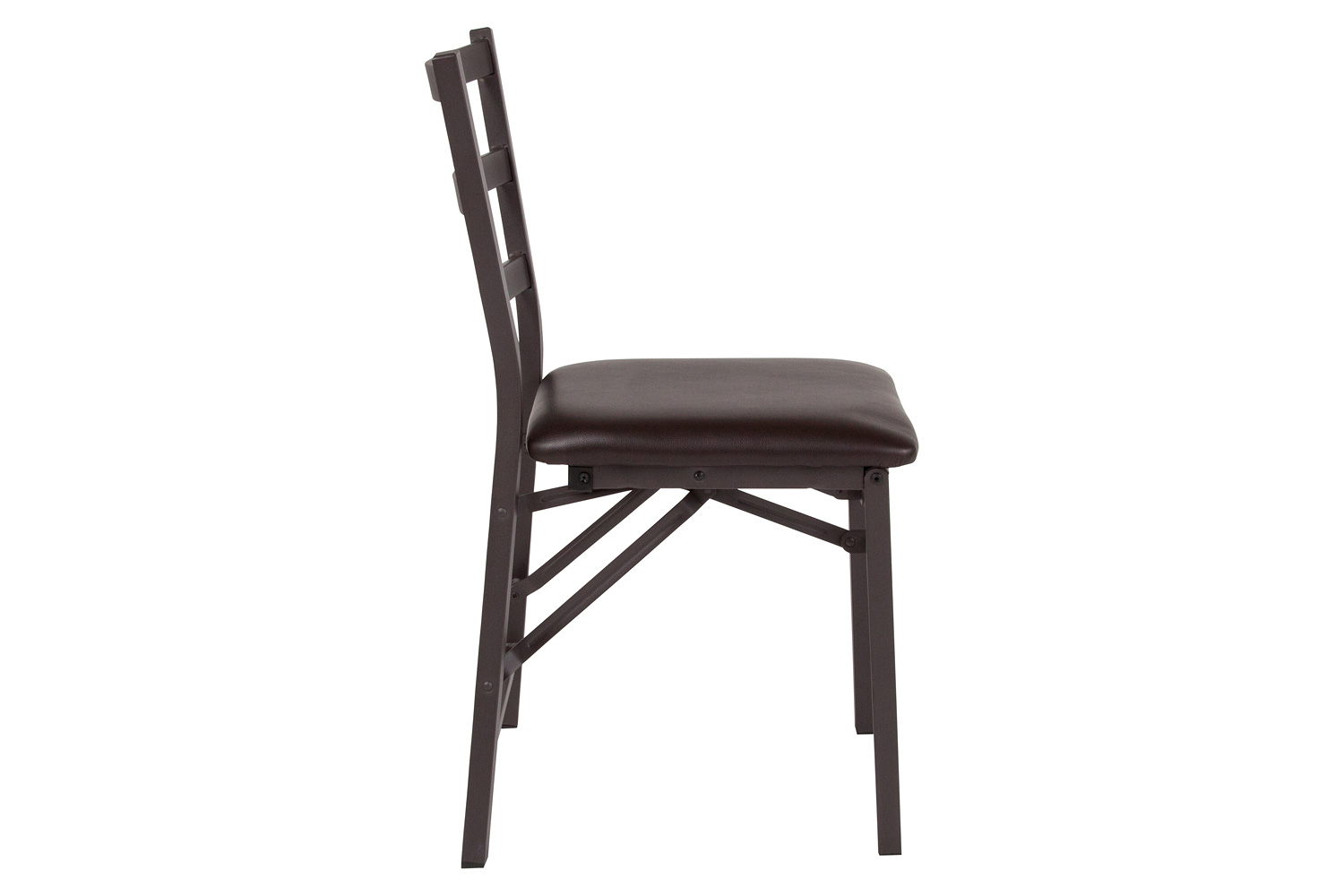 BLNK - HERCULES Series Folding Ladder Back Metal Chair with Vinyl Seat