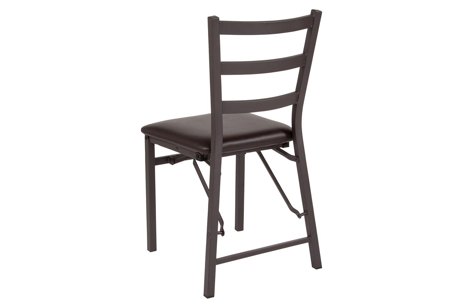 BLNK - HERCULES Series Folding Ladder Back Metal Chair with Vinyl Seat