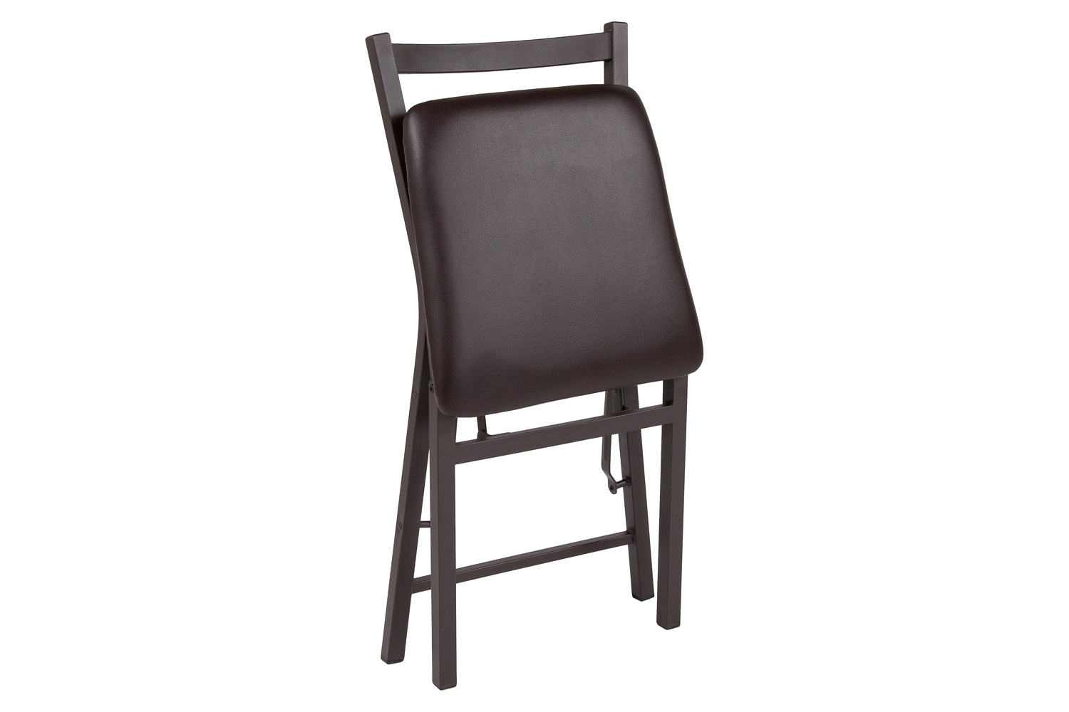 BLNK - HERCULES Series Folding Ladder Back Metal Chair with Vinyl Seat