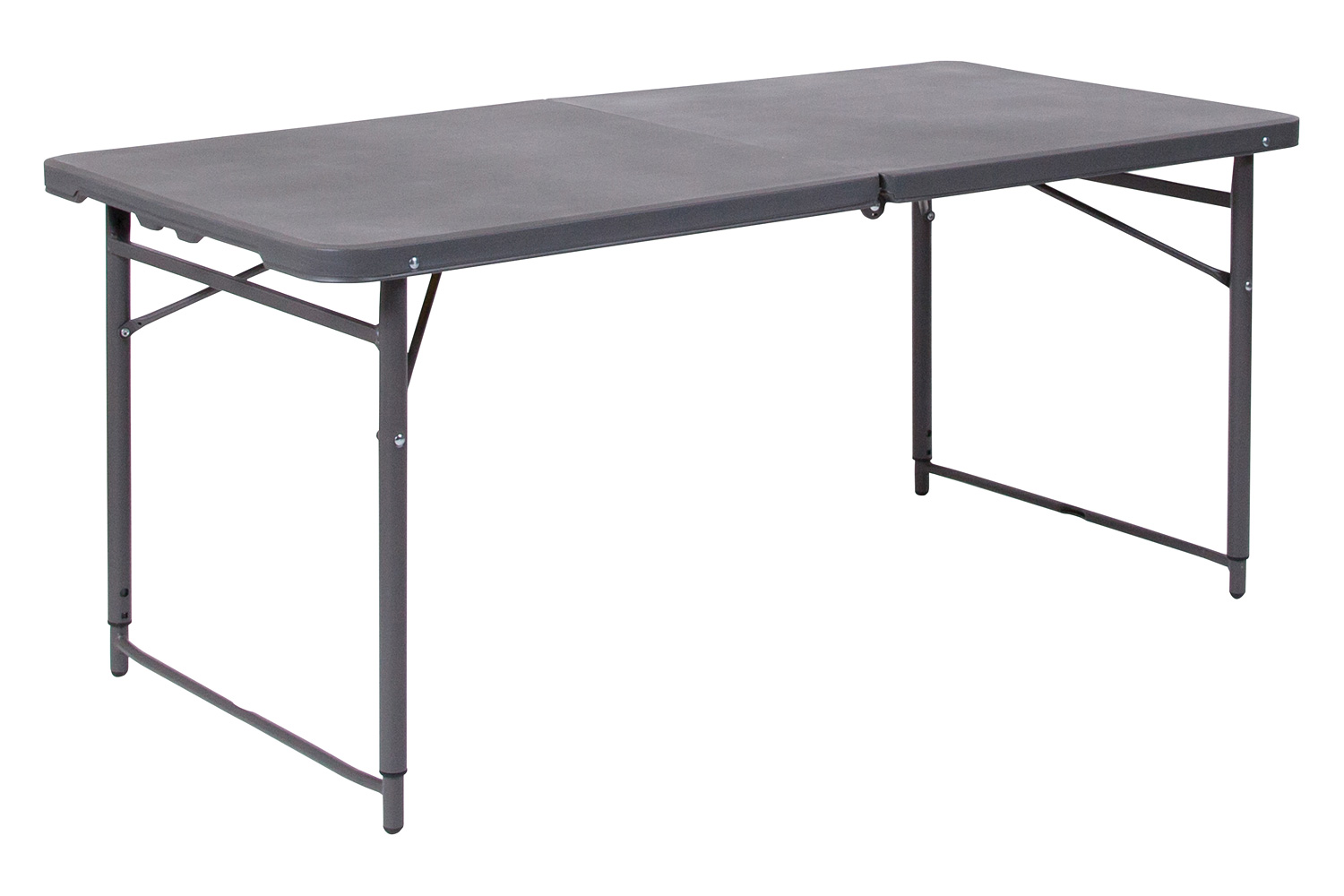 BLNK Mills Plastic Adjustable Folding Table with Carrying Handle - Dark Gray