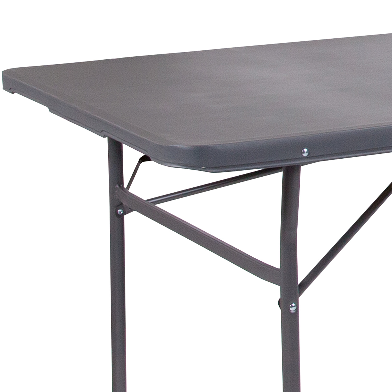 BLNK™ Elijah Plastic Folding Table with Carrying Handle - Dark Gray