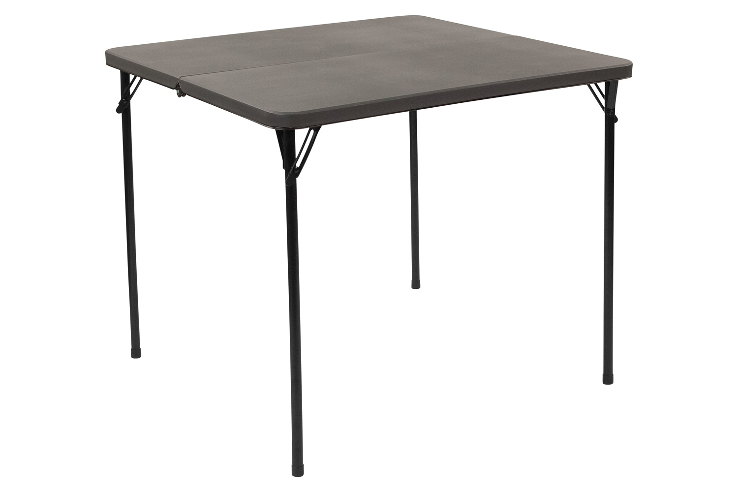 BLNK™ Dunham Square Plastic Folding Table with Carrying Handle - Dark Gray