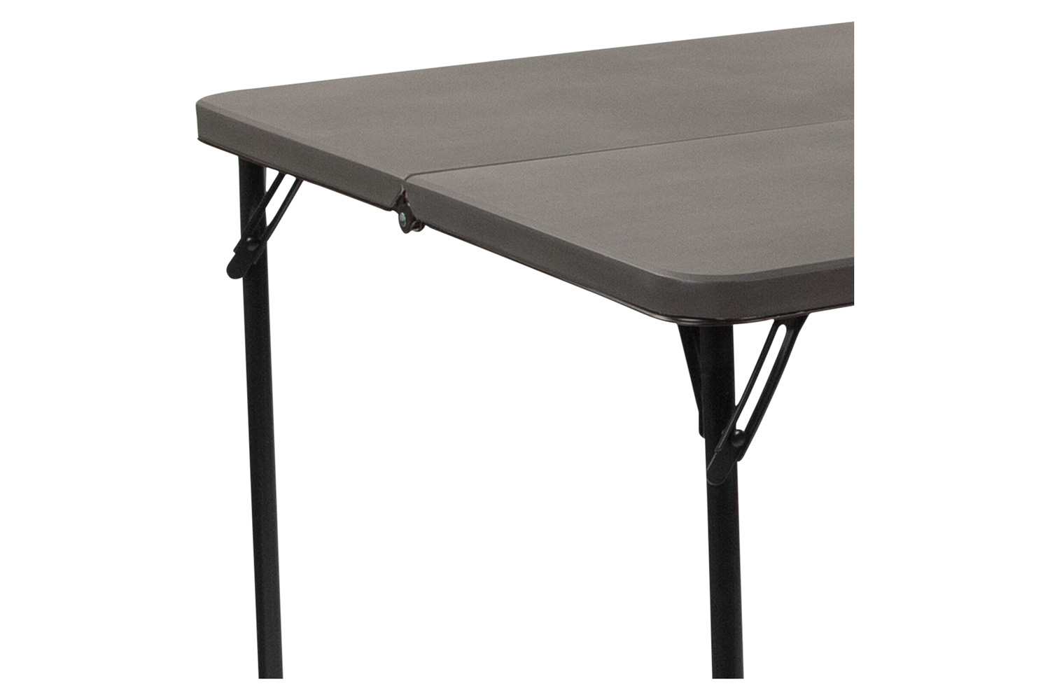 BLNK™ Dunham Square Plastic Folding Table with Carrying Handle - Dark Gray