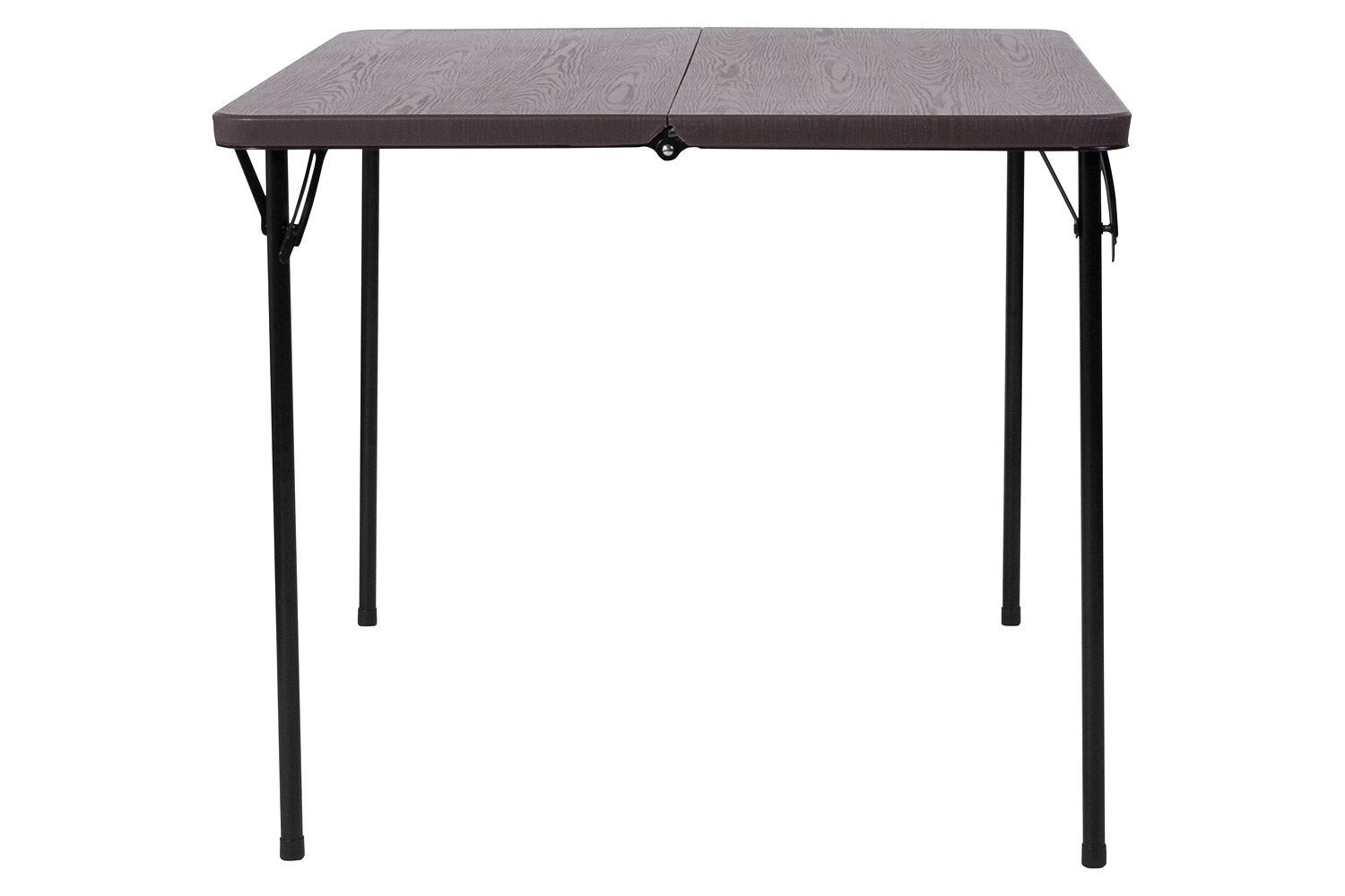 BLNK Dunham Square Plastic Folding Table with Carrying Handle - Brown Wood Grain