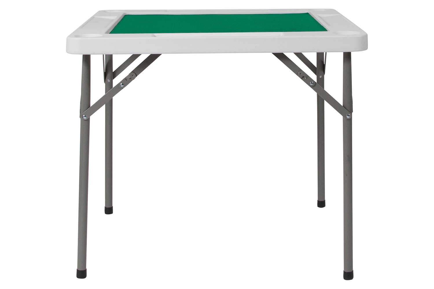 BLNK - Silas Square 4-Player Folding Card Game Table with Green Playing Surface and Cup Holders