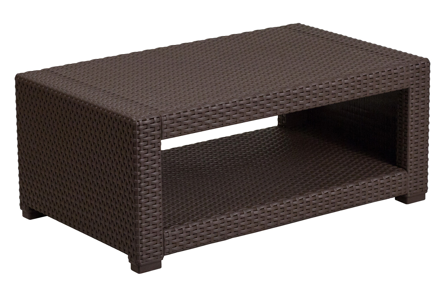 BLNK™ Seneca Faux Rattan Coffee Table - Chocolate Brown