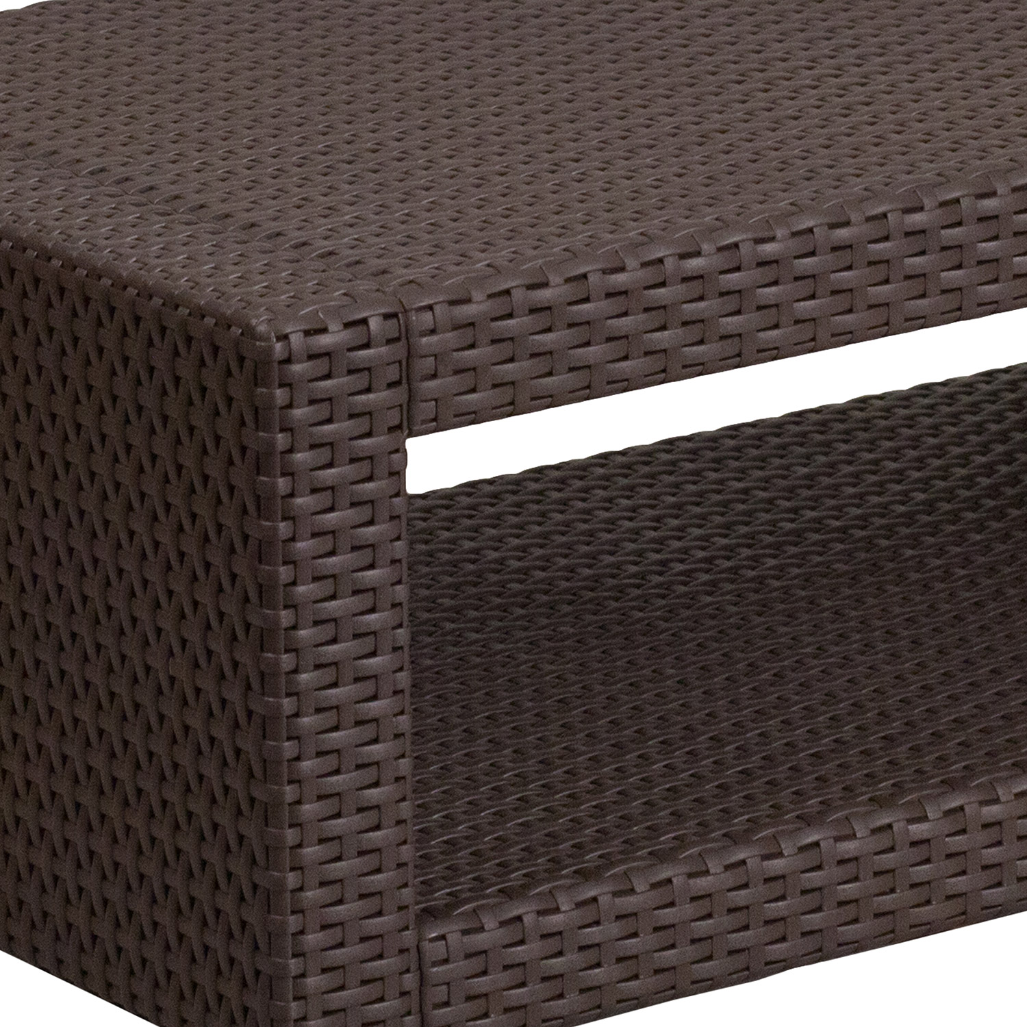 BLNK™ Seneca Faux Rattan Coffee Table - Chocolate Brown