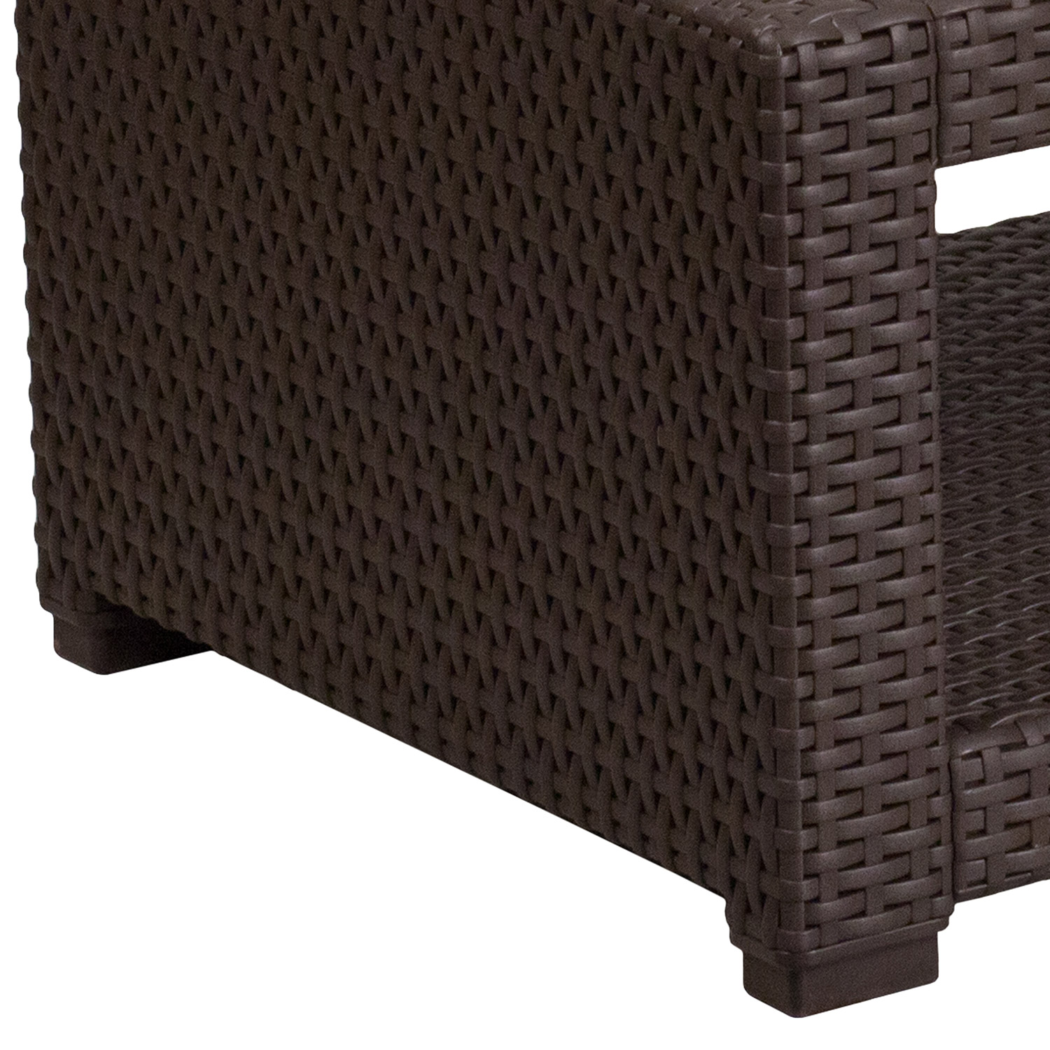 BLNK™ Seneca Faux Rattan Coffee Table - Chocolate Brown