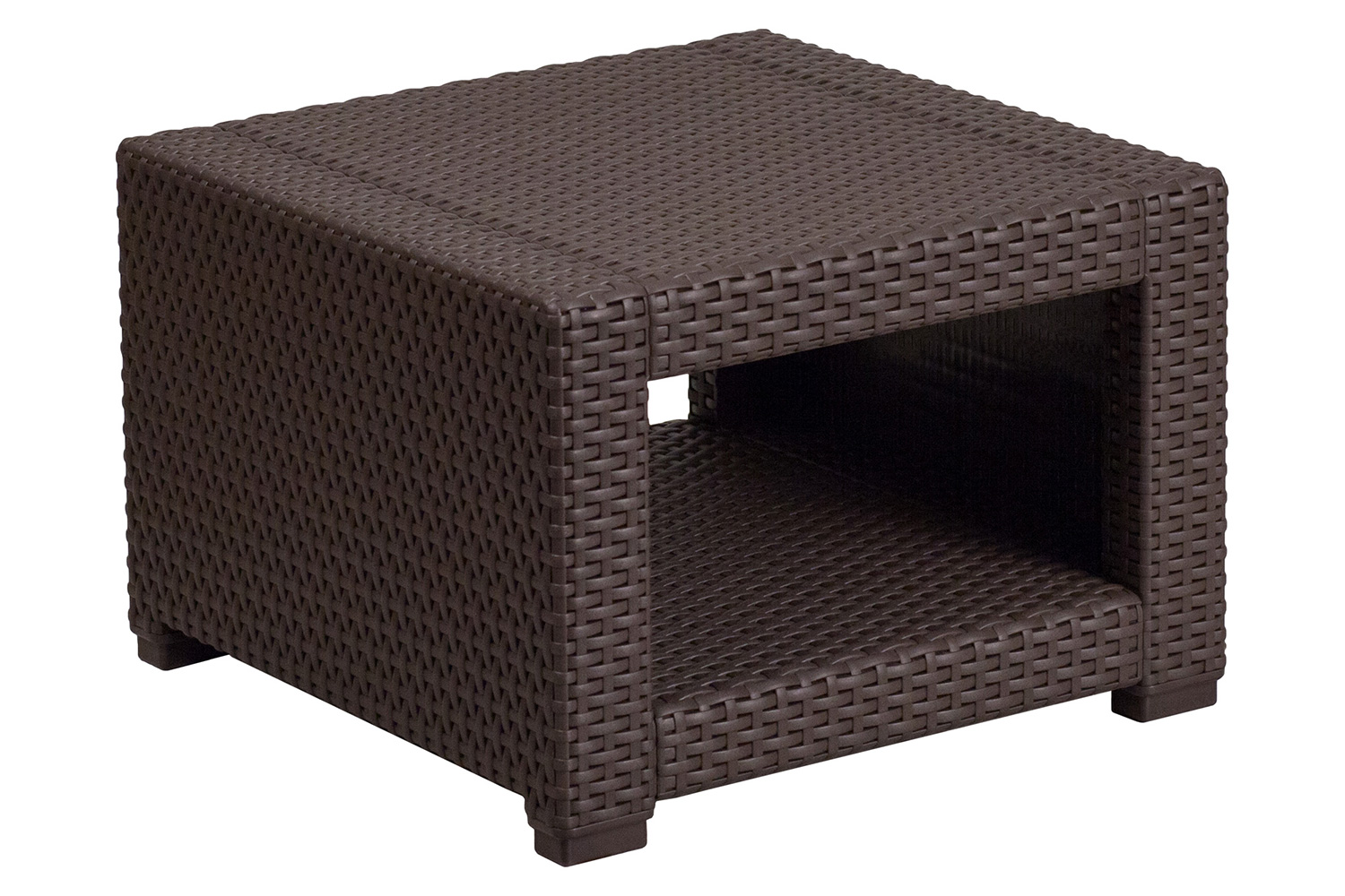 BLNK - Seneca Faux Rattan End Table