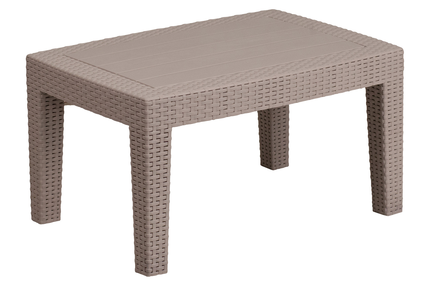 BLNK Seneca Faux Rattan Coffee Table - Light Gray