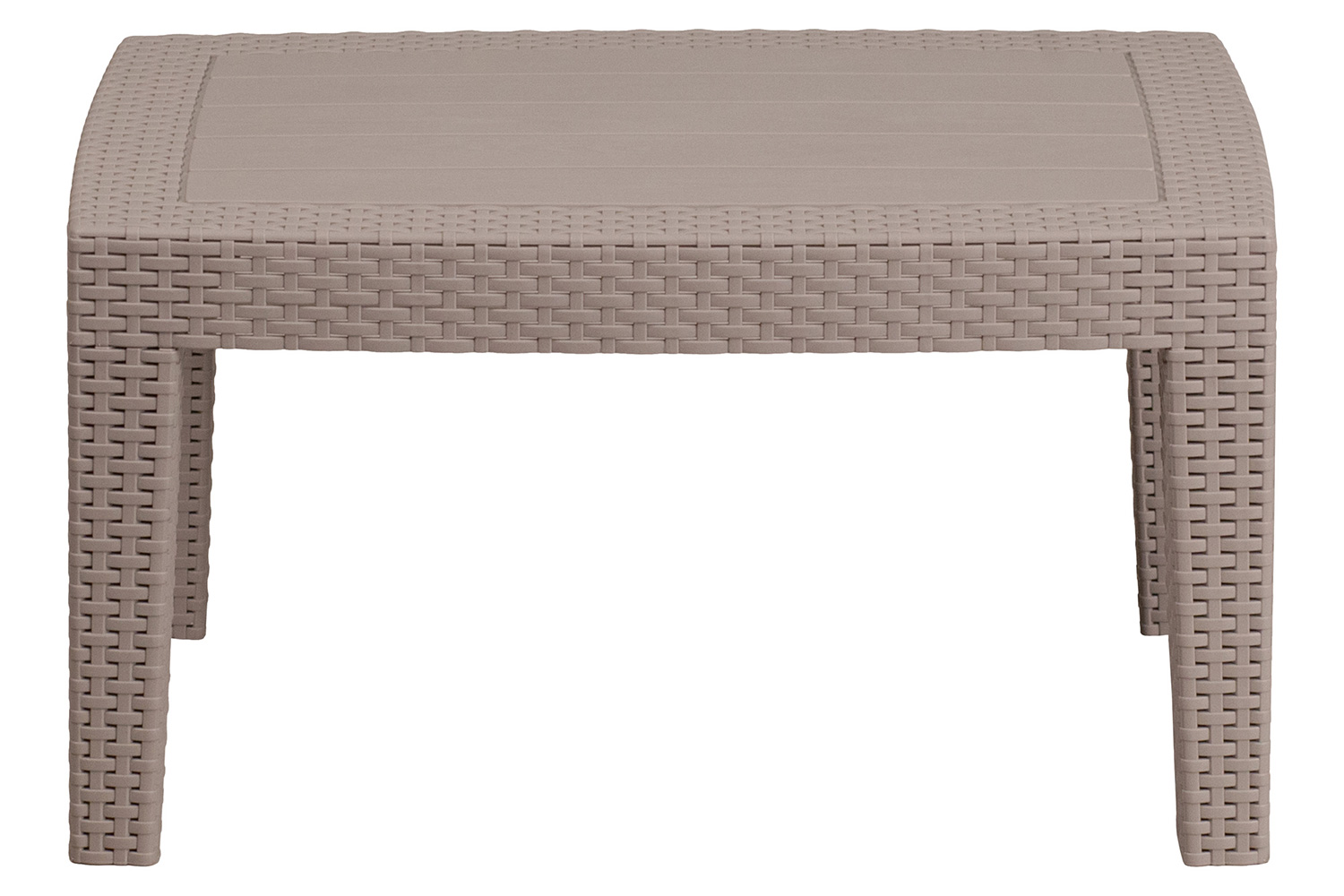 BLNK Seneca Faux Rattan Coffee Table - Light Gray