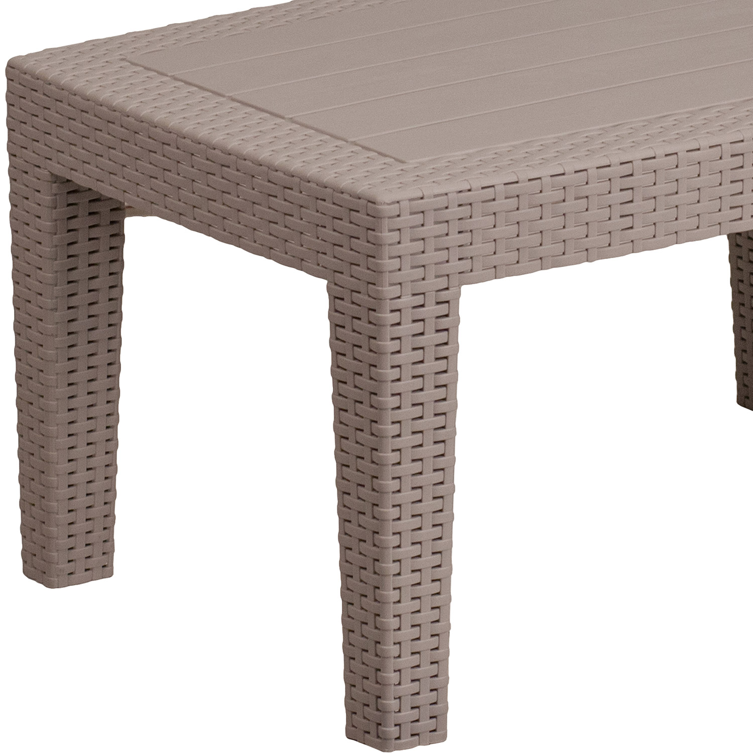 BLNK Seneca Faux Rattan Coffee Table - Light Gray