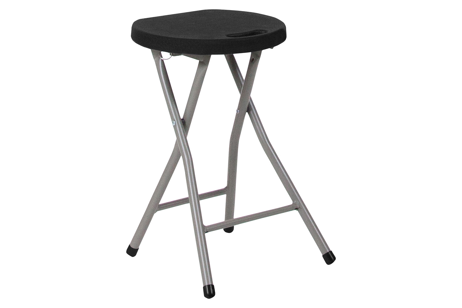 BLNK - Micah Foldable Stool with Black Plastic Seat and Titanium Gray Frame