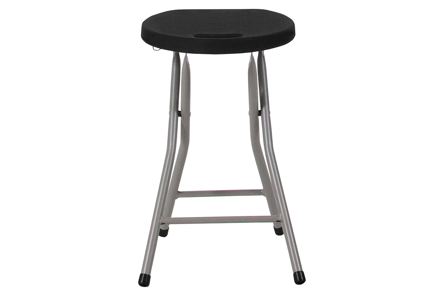 BLNK - Micah Foldable Stool with Black Plastic Seat and Titanium Gray Frame